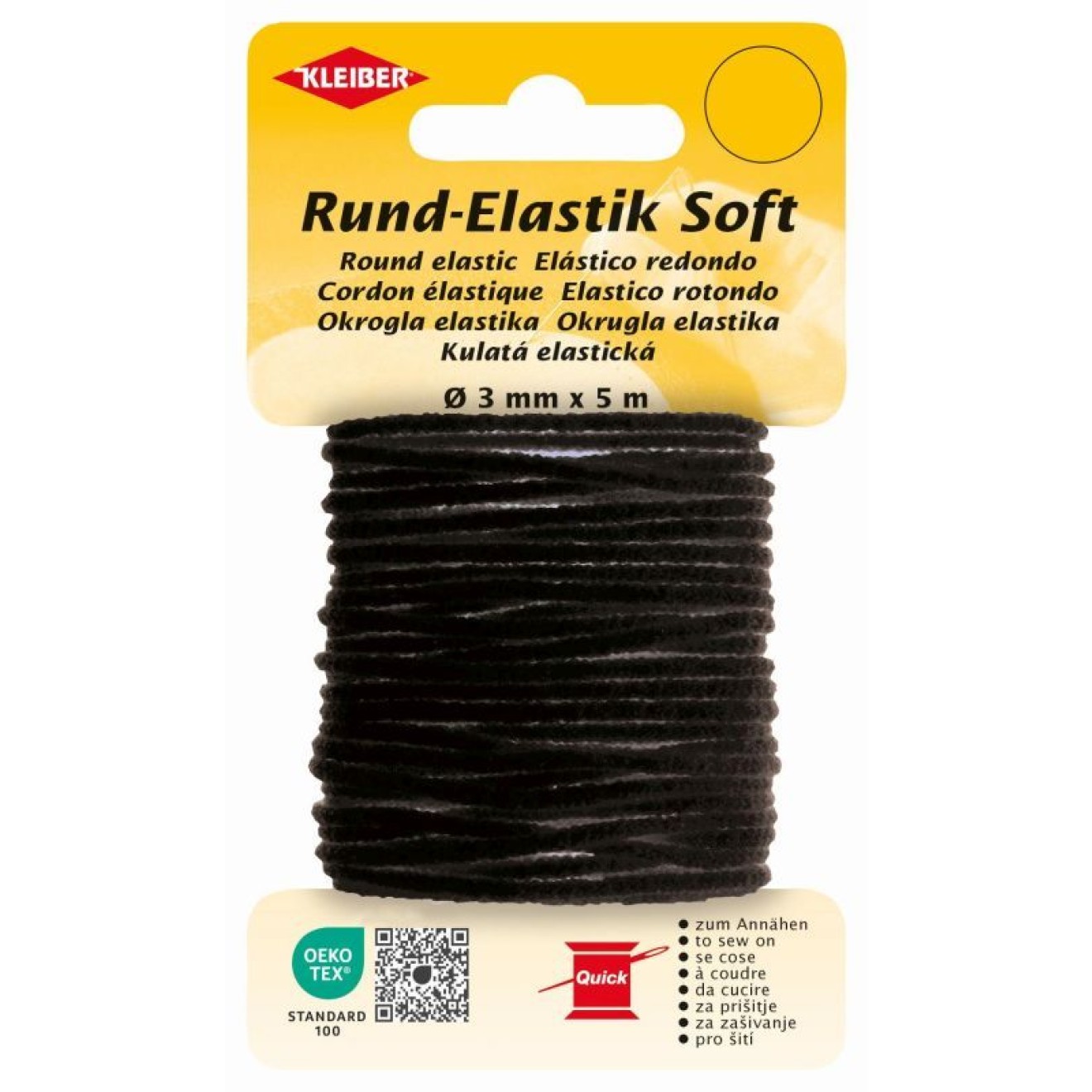 Kleiber Rund-Elastik 3 mm / schwarz