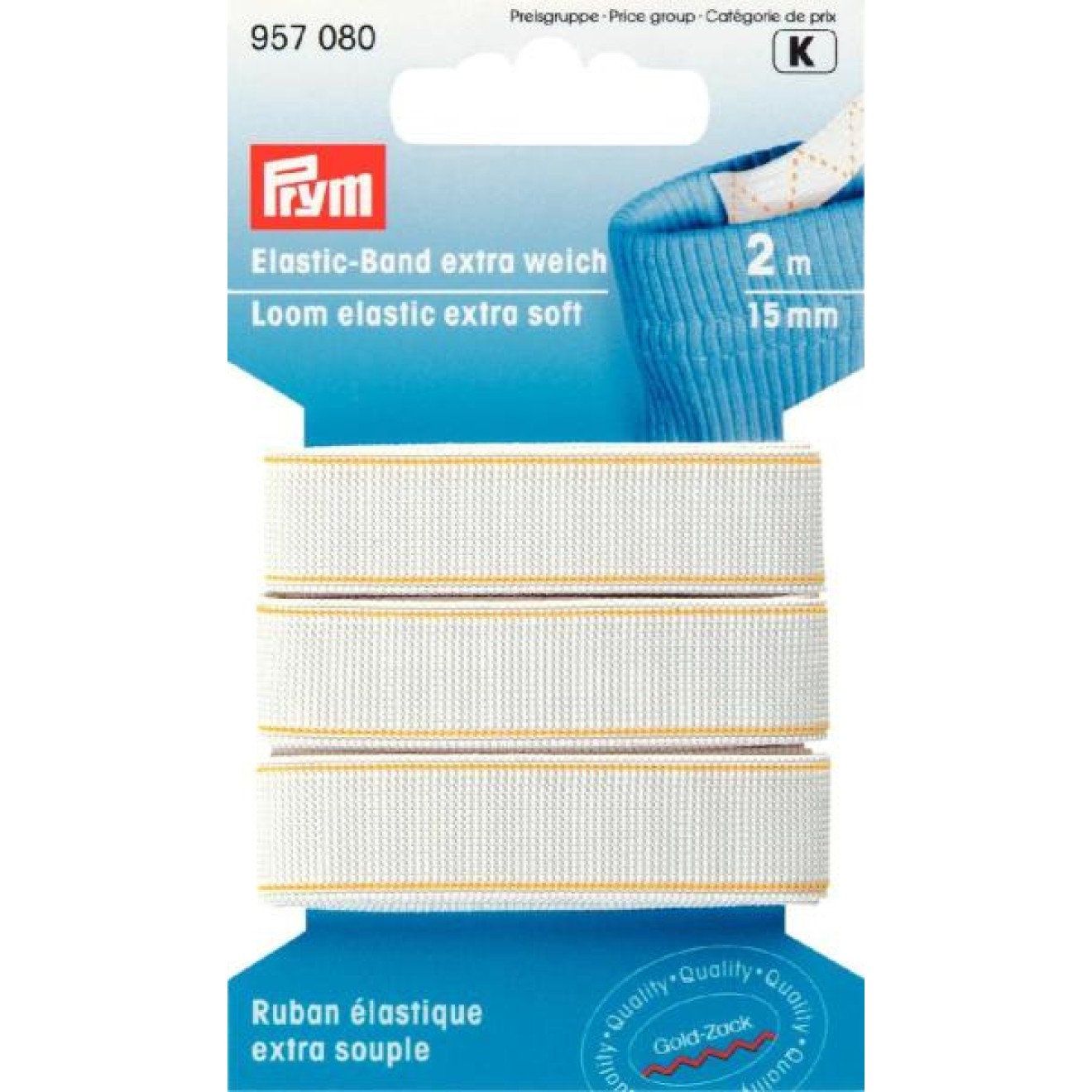Prym Elastic-Band extra weich 15 mm / weiß