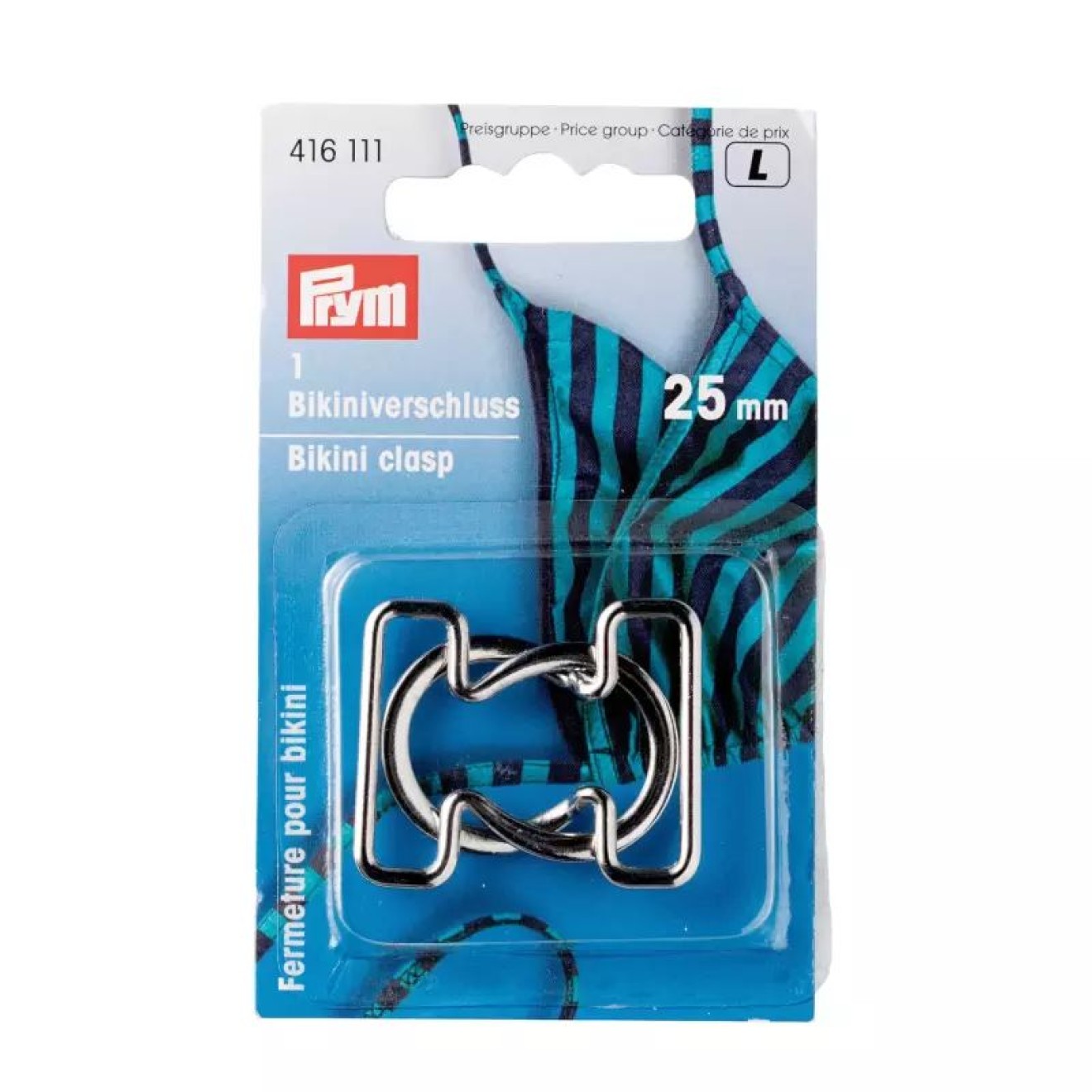 Prym bikini clasp 25 mm / silberfarbig