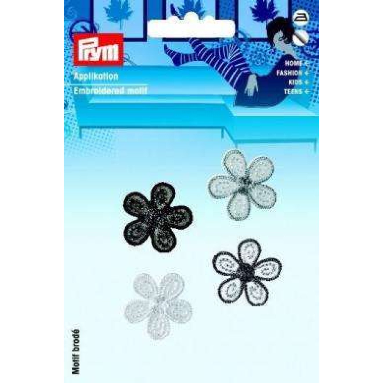 Цветы маленькие/ка. 2,5x2,5 см/ чёрный