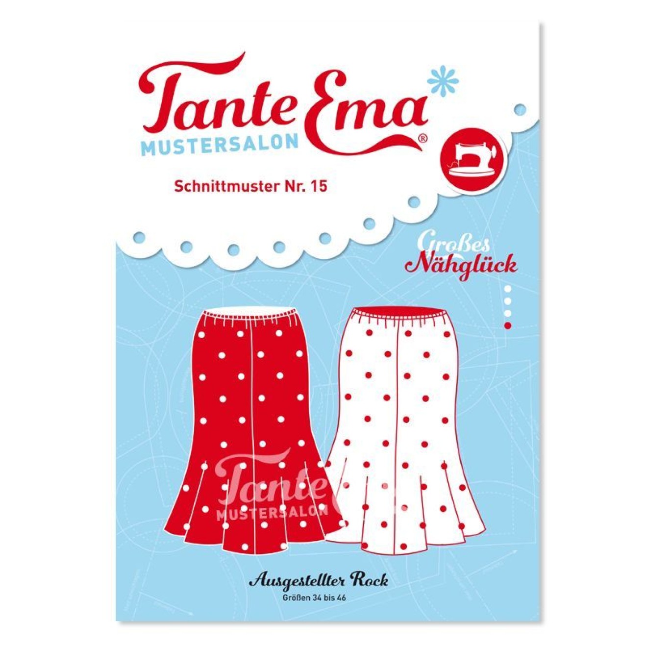 HANABI Tante Ema Schnittmuster colour Ausgestellter Rock Größen 34 bis 46 with Nähanleitung
