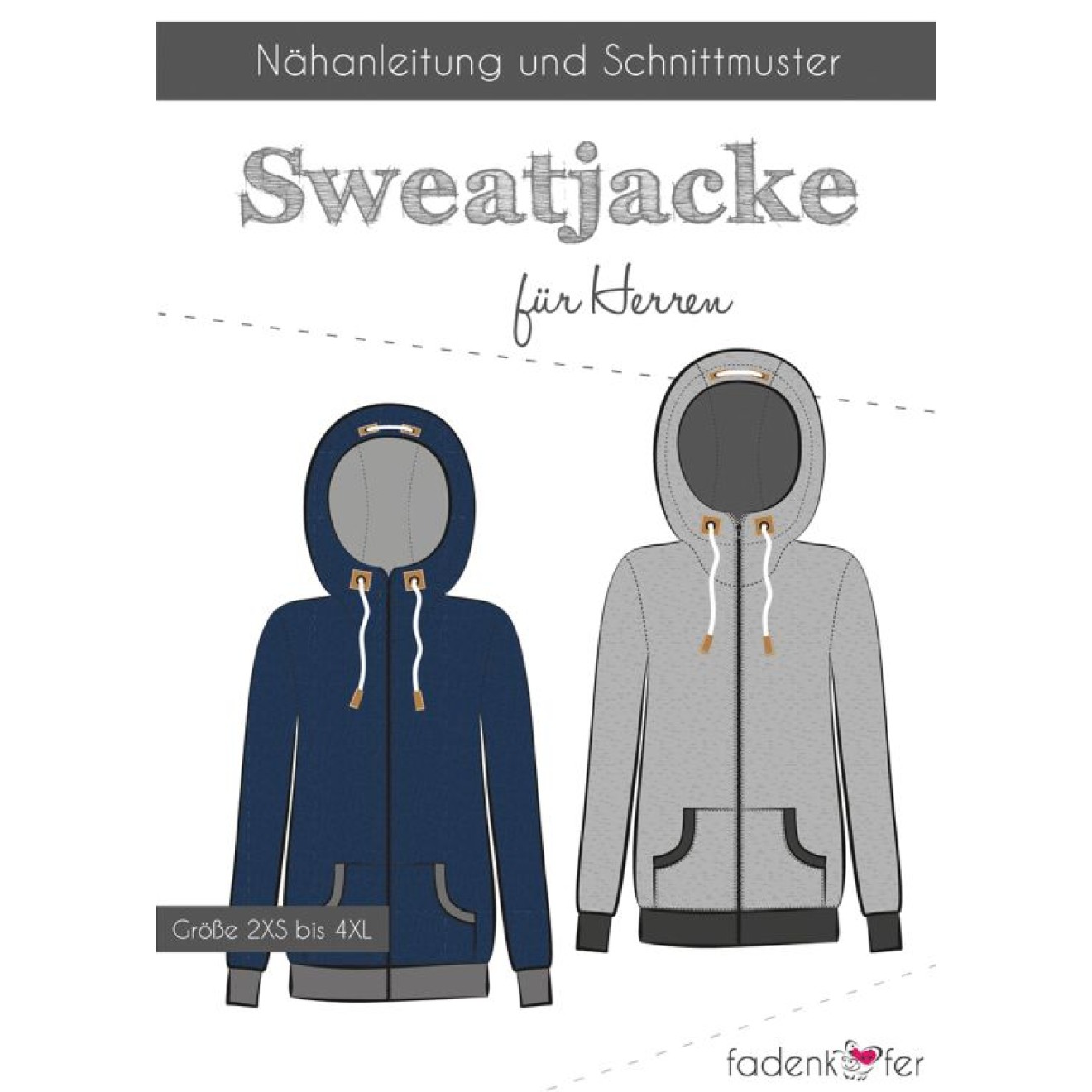 fadenkäfer Papierschnittmuster colour Sweatjacke Herren