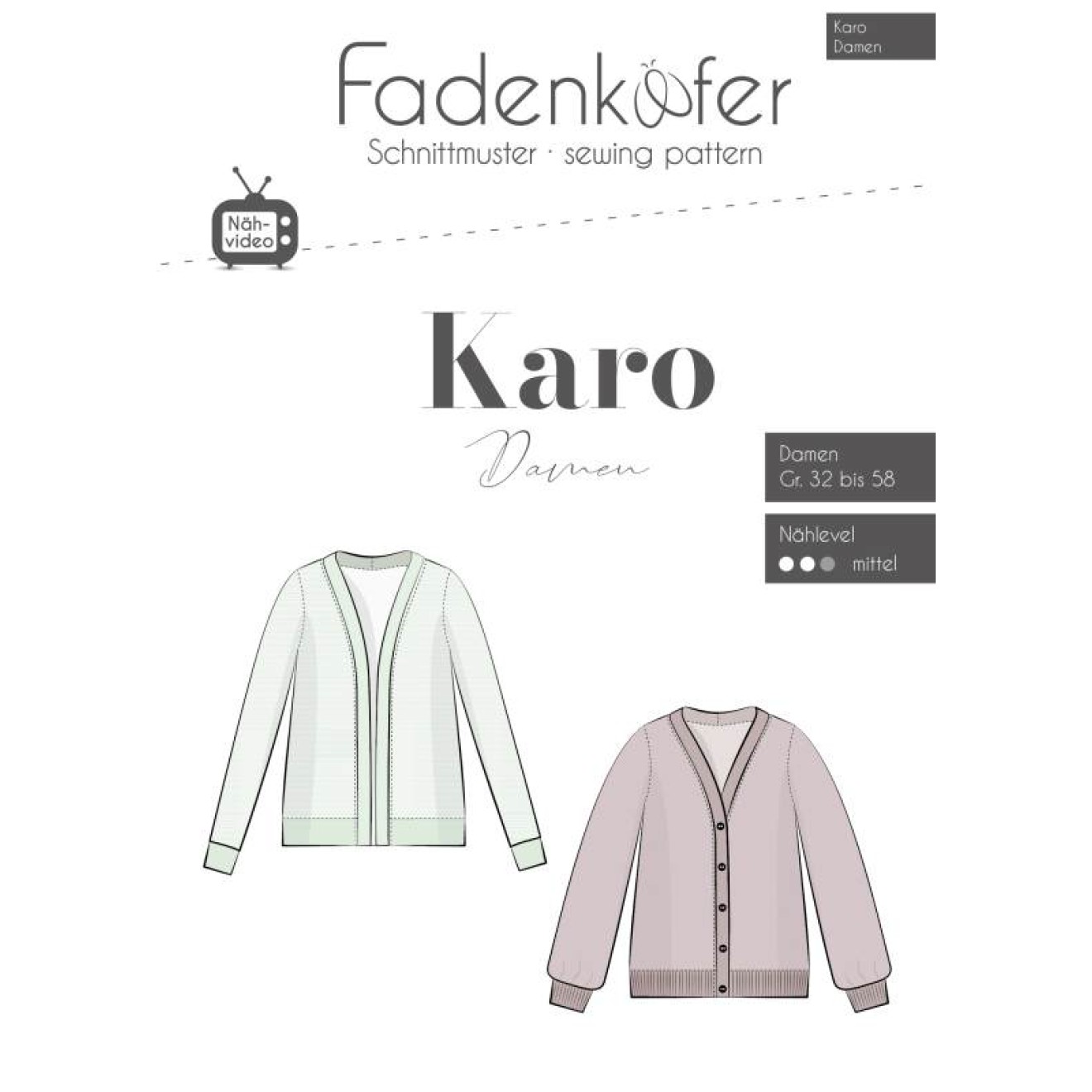 fadenkäfer Papierschnittmuster colour Karo Damen