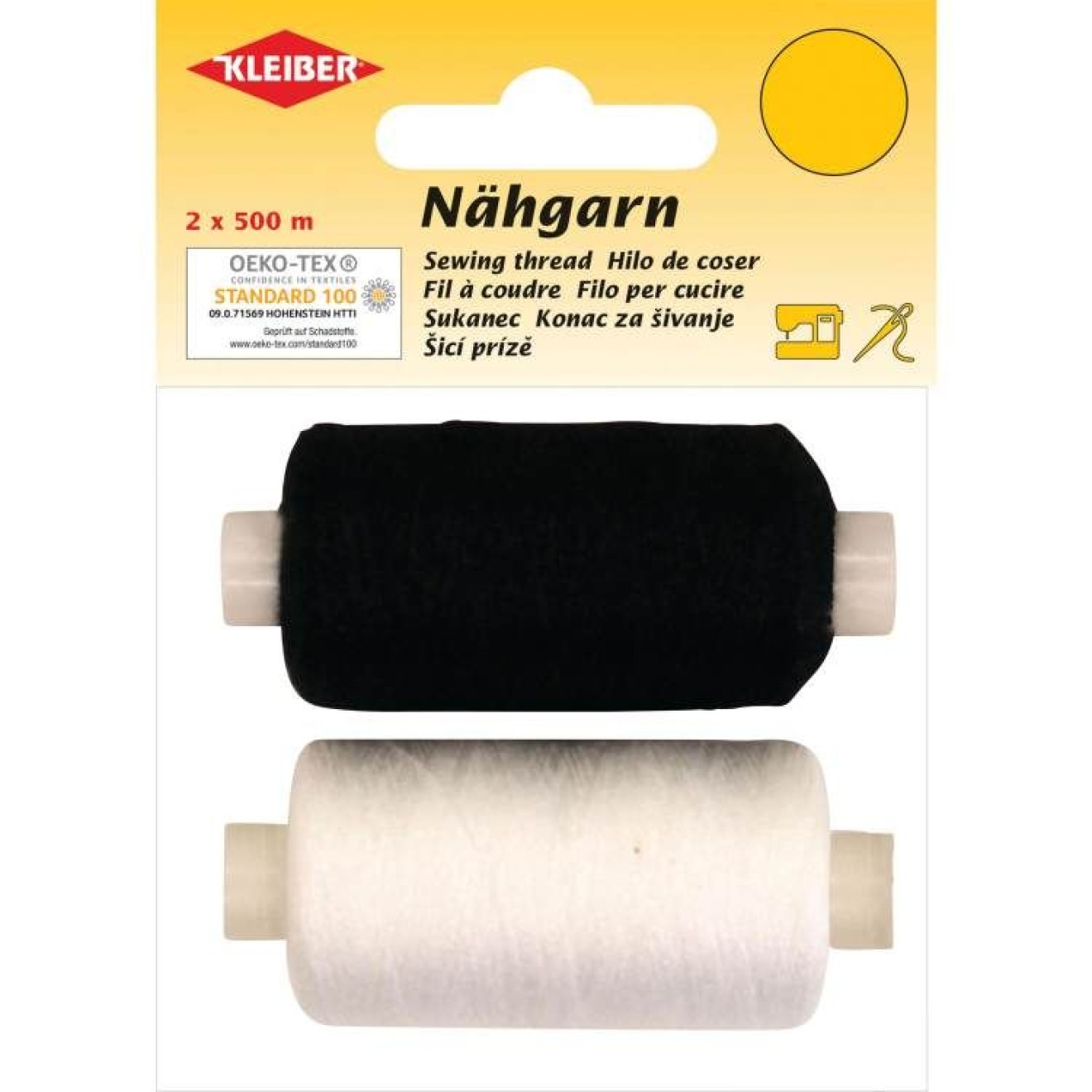 Kleiber sewing thread colour black/white