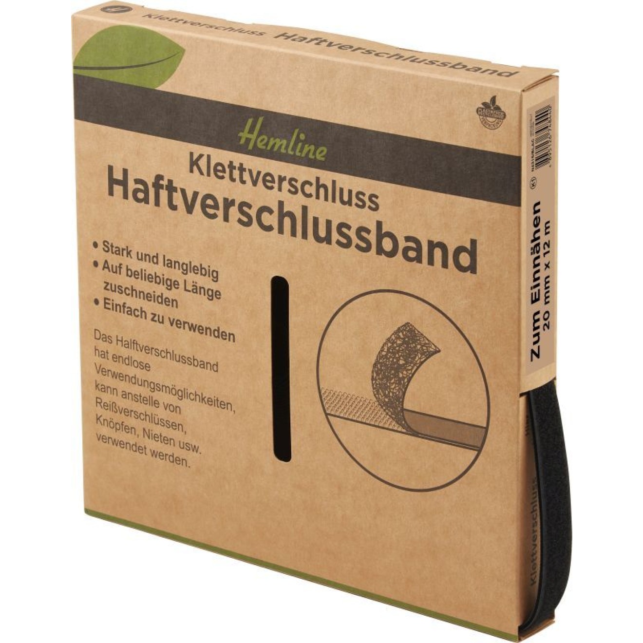 Hemline hook-and-loop tape for sewing in