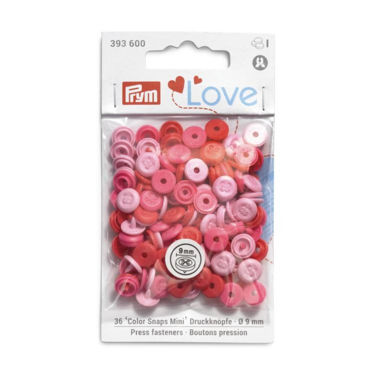 Prym sew-free snap fasteners Color Snaps 9 mm / sortiert rosa
