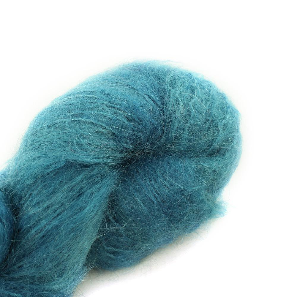 Cowgirl Blues Fluffy Mohair solids hand-dyed yarn