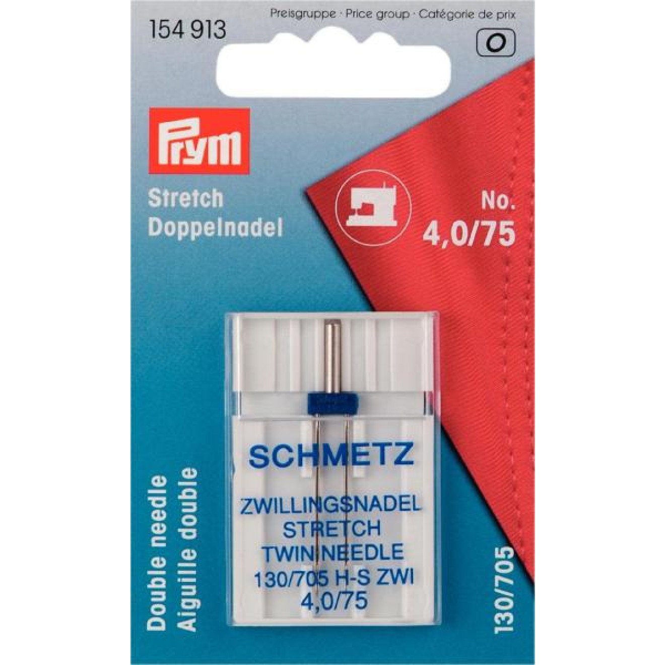 Prym Doppel-Nähmaschinennadeln Stärke 75/4 mm