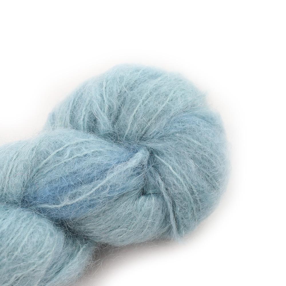 Cowgirl Blues Fluffy Mohair solids hand-dyed yarn