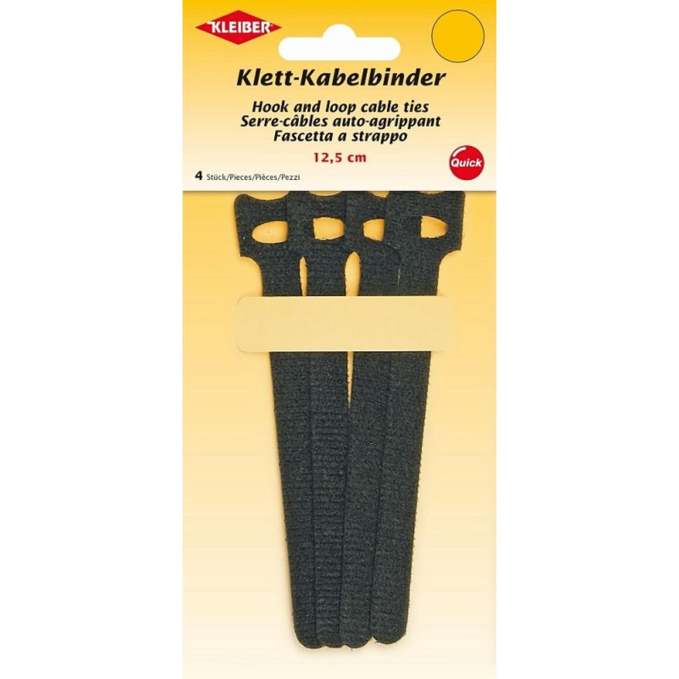 Kleiber Klett-Kabelbinder ca. 12,5 cm / schwarz