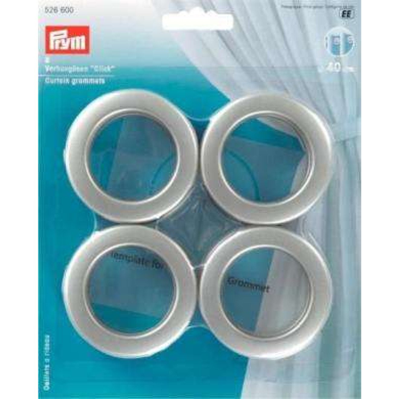 Prym Vorhangösen 40 mm / silberfarbig matt
