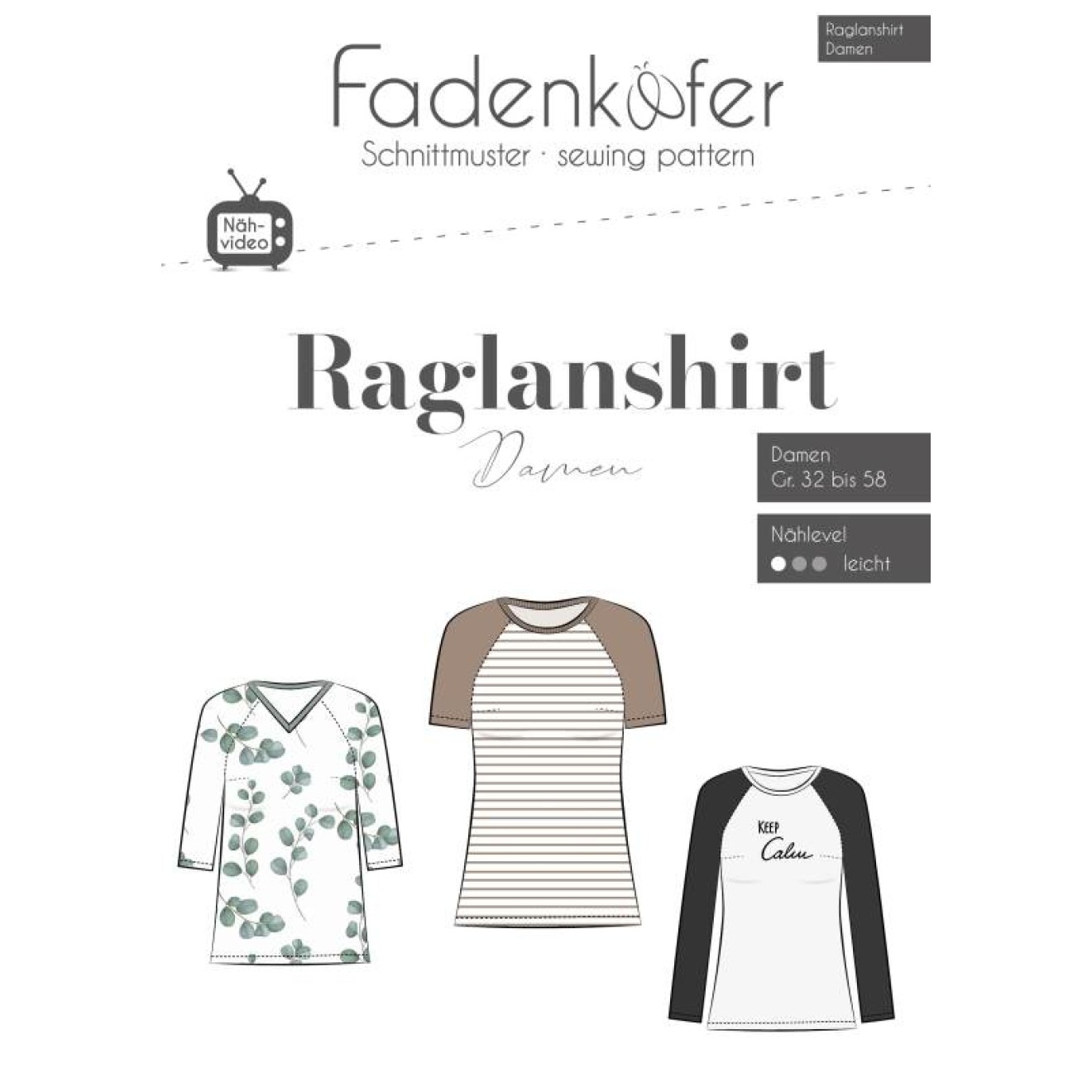 fadenkäfer Papierschnittmuster colour Raglanshirt Damen