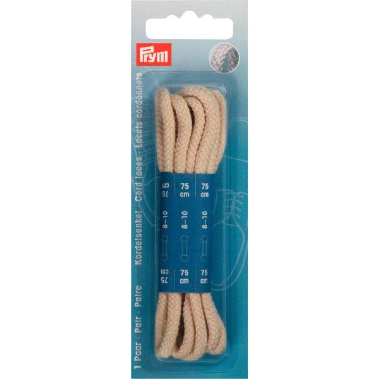 Prym Kordelsenkel 5 mm / 75 cm / beige