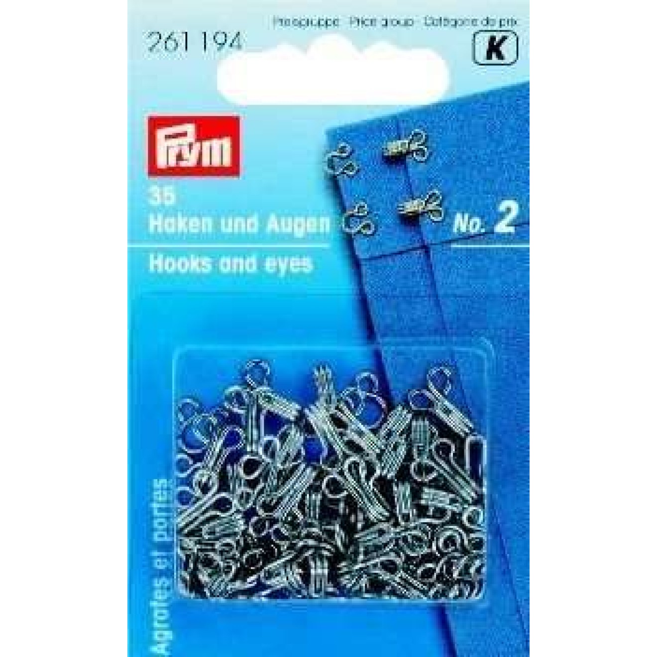 Prym hooks and eyes No. 2 / silberfarbig