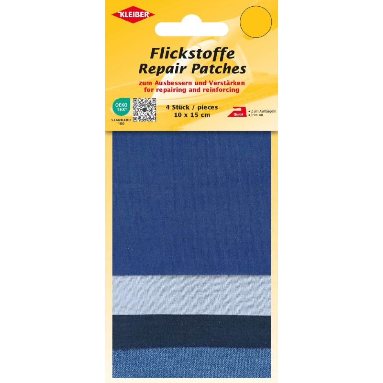 Kleiber Flickstoffe zum Zuschneiden 10x15 cm / weiß/blau/schwarz/jeans