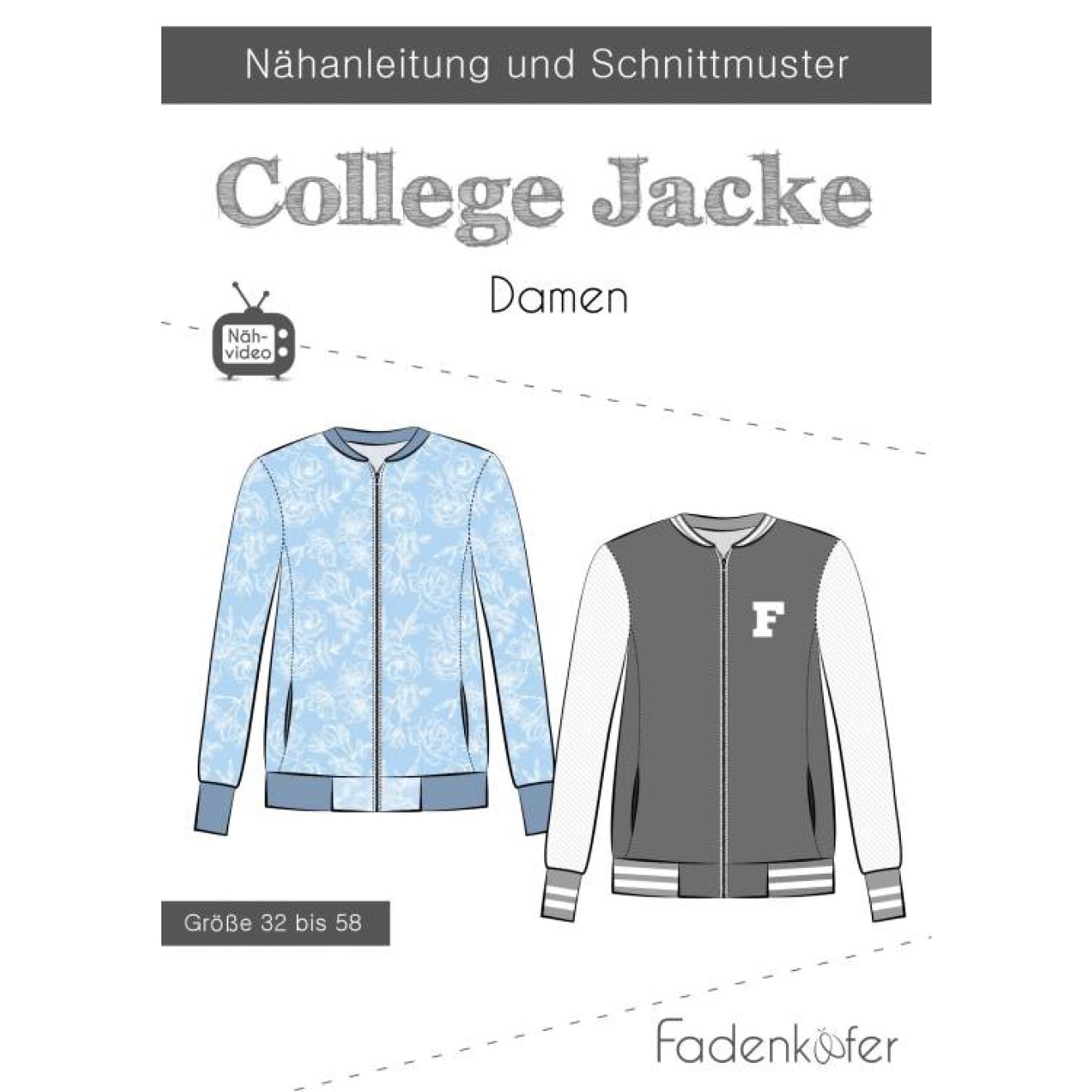 fadenkäfer Papierschnittmuster colour College Jacke Damen