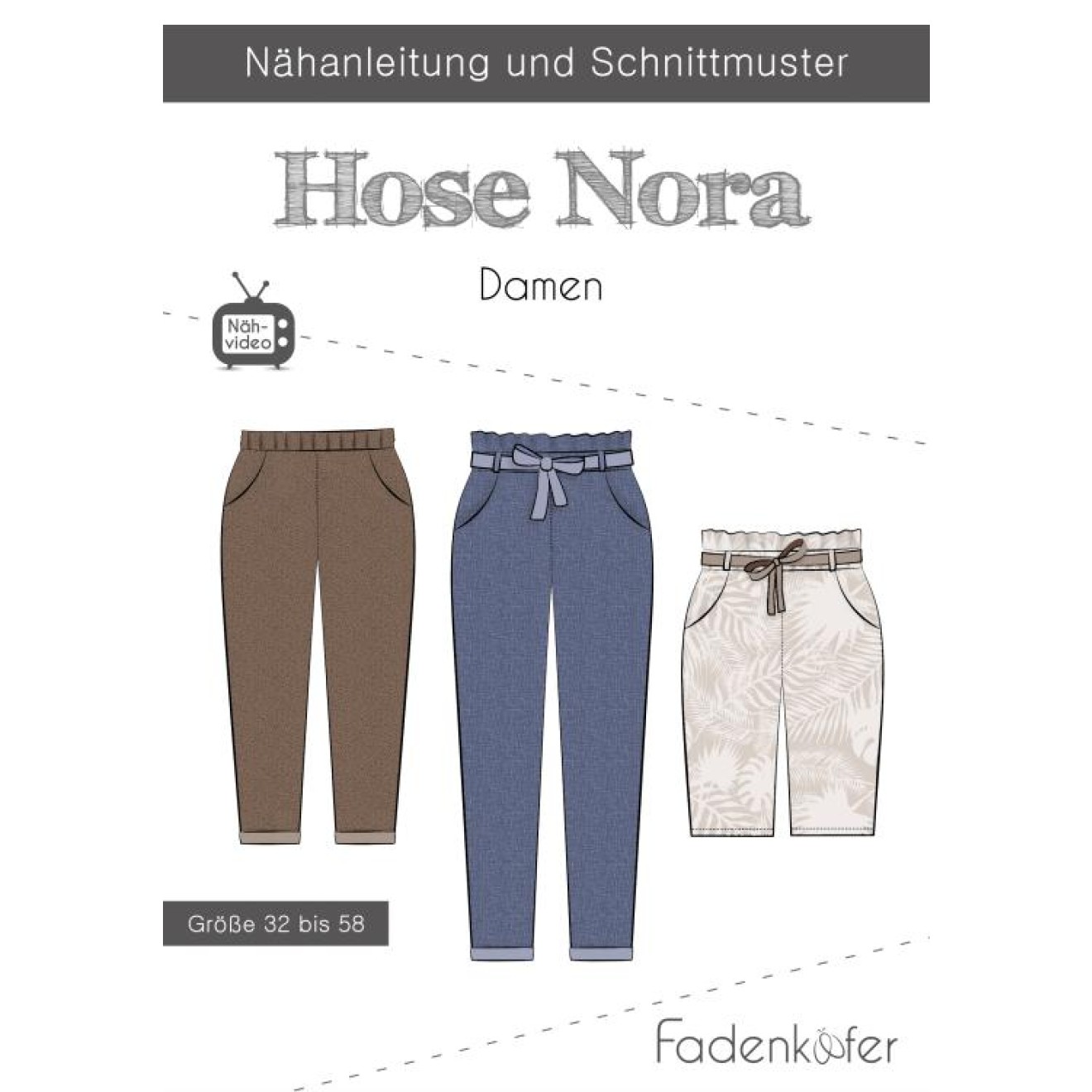 fadenkäfer Papierschnittmuster colour Hose Nora Damen