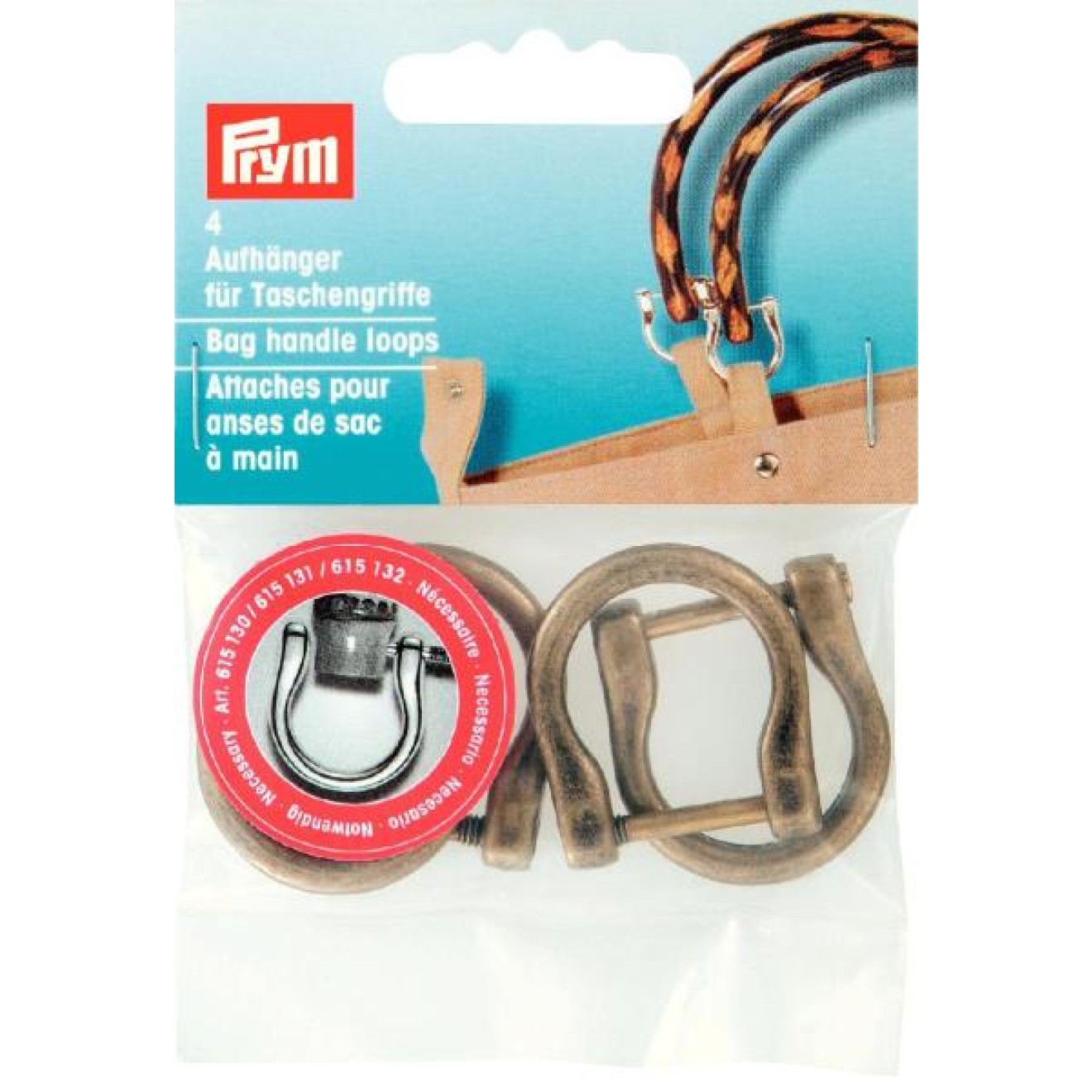 Prym Aufhänger für Taschengriffe 18 mm / antique brass