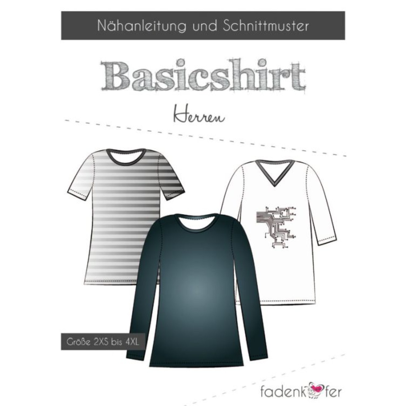 fadenkäfer Papierschnittmuster colour Basicshirt Herren