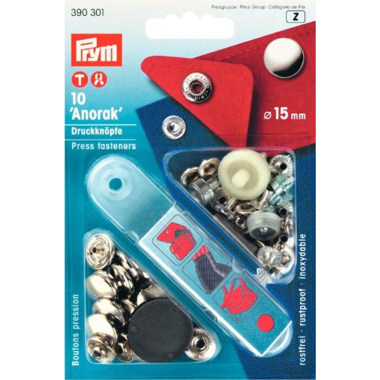 15 mm / silver-colored / 10 piece / 390301