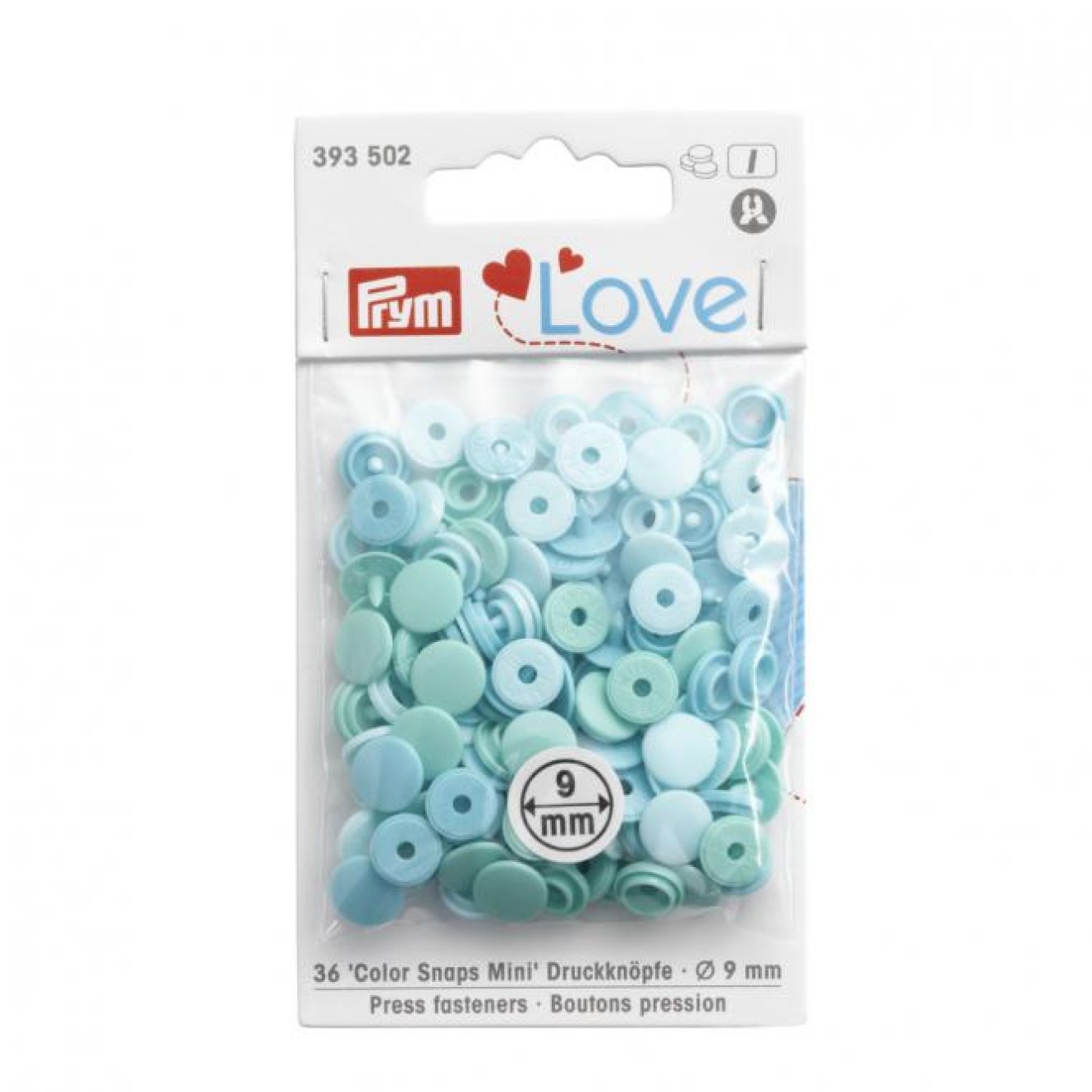 Prym sew-free snap fasteners Color Snaps 9 mm / sortiert mint