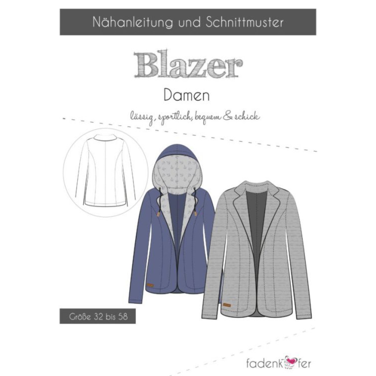 fadenkäfer Papierschnittmuster colour Blazer Erwachsene