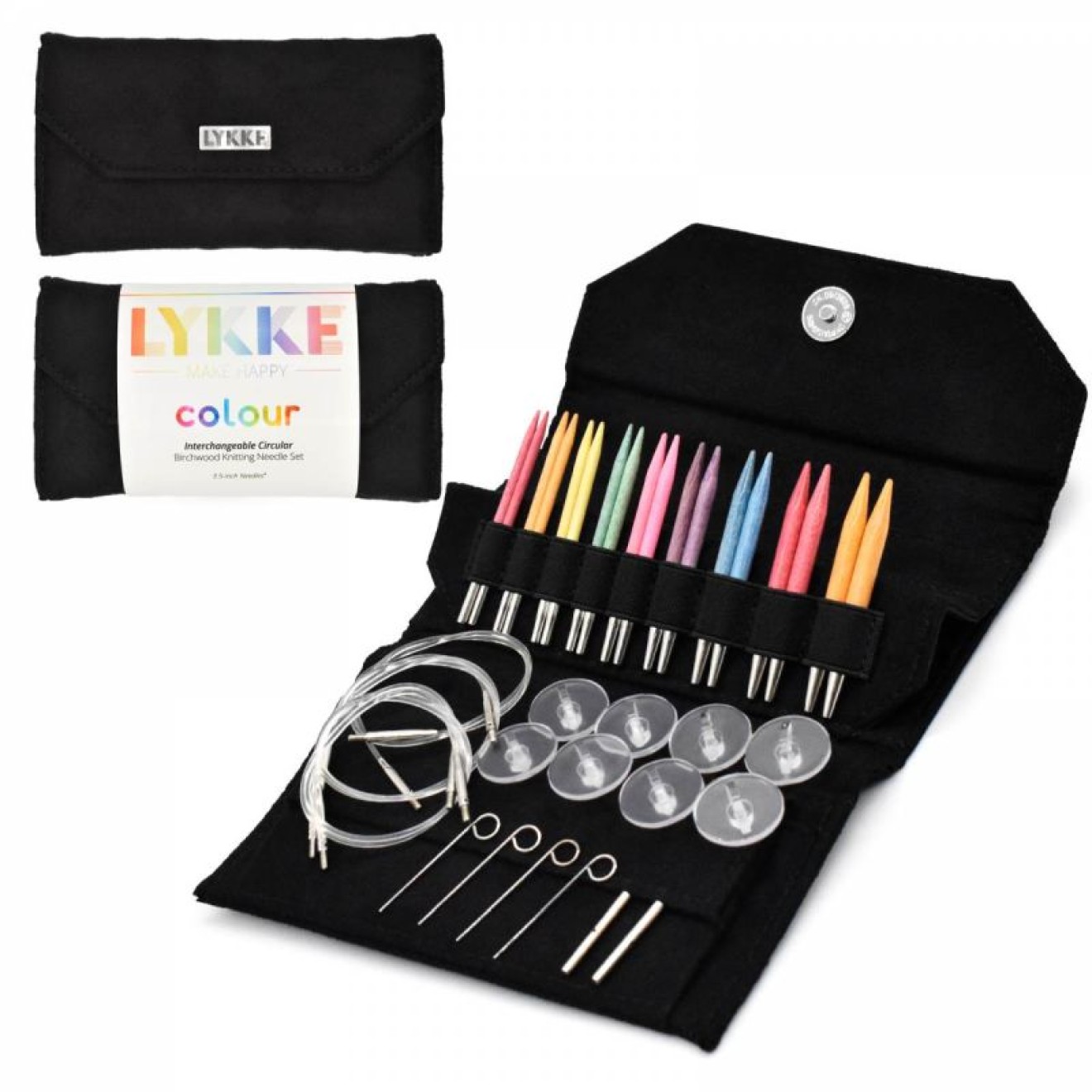 LYKKE needle set - Colour Black 9 cm 3,50 mm-12,00 mm 3,5 mm -6,5 mm / 9 cm