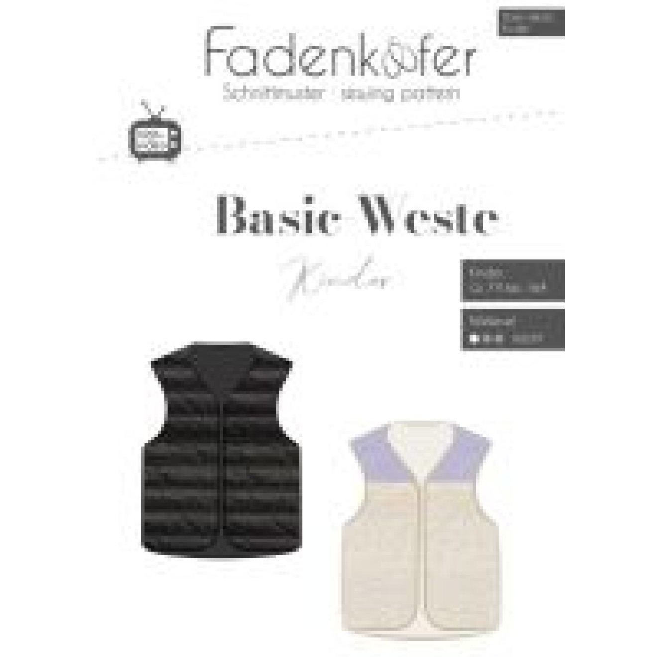 fadenkäfer Papierschnittmuster colour Basic-Weste Kinder