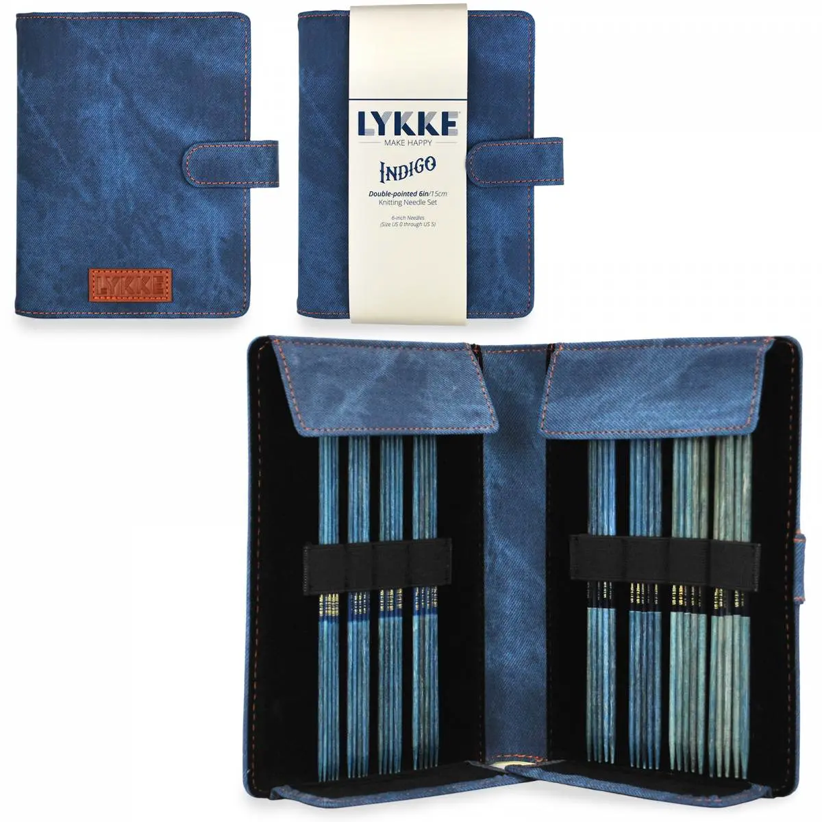 LYKKE set d’aiguilles à double pointe Indigo – 3,75 mm