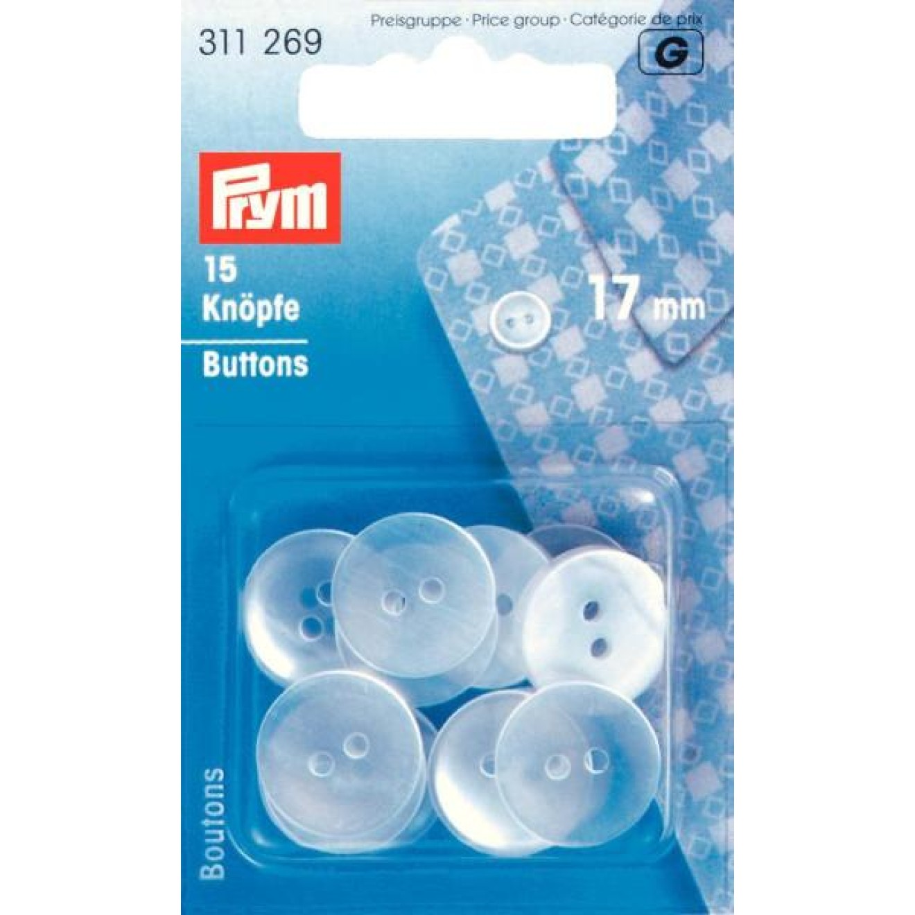 Prym Hemden-/Kittelknöpfe 17 mm / permutt