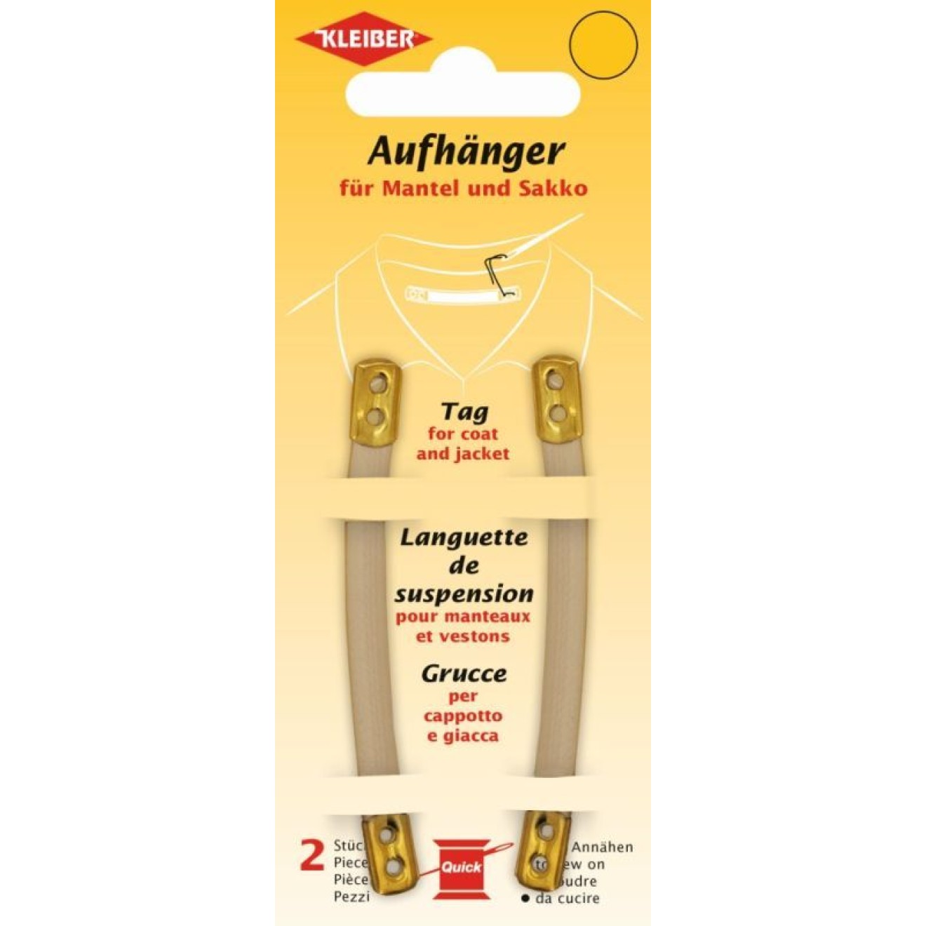 Kleiber Mantelaufhänger ca. 8,3x0,6 cm / 01 beige