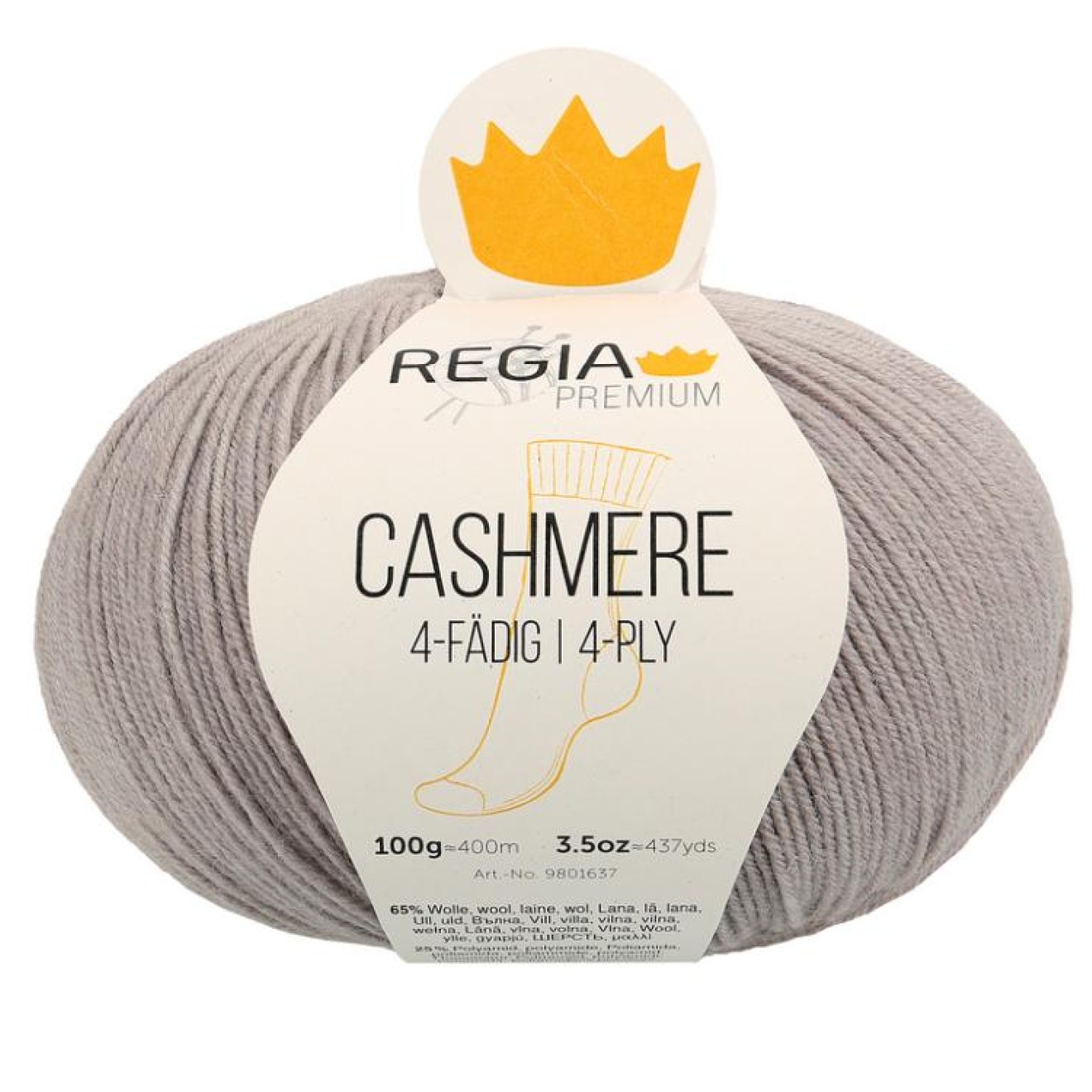 Regia 4-ply PREMIUM Cashmere colour 00096 grey