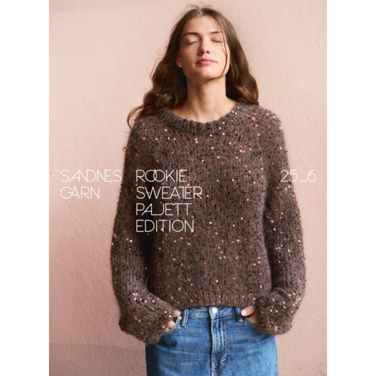 Sandnes Garn pattern booklet 25_6 Rookie Sweater Paljett Edition - English colour 01992 natural