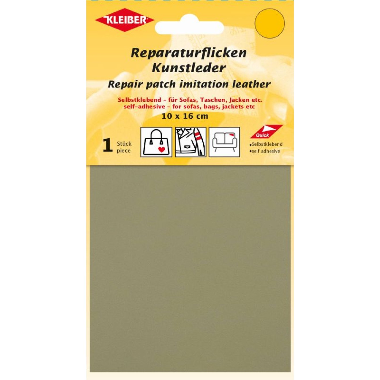 Kleiber Reparaturflicken Kunstleder self-adhesive 10x16 cm / beige