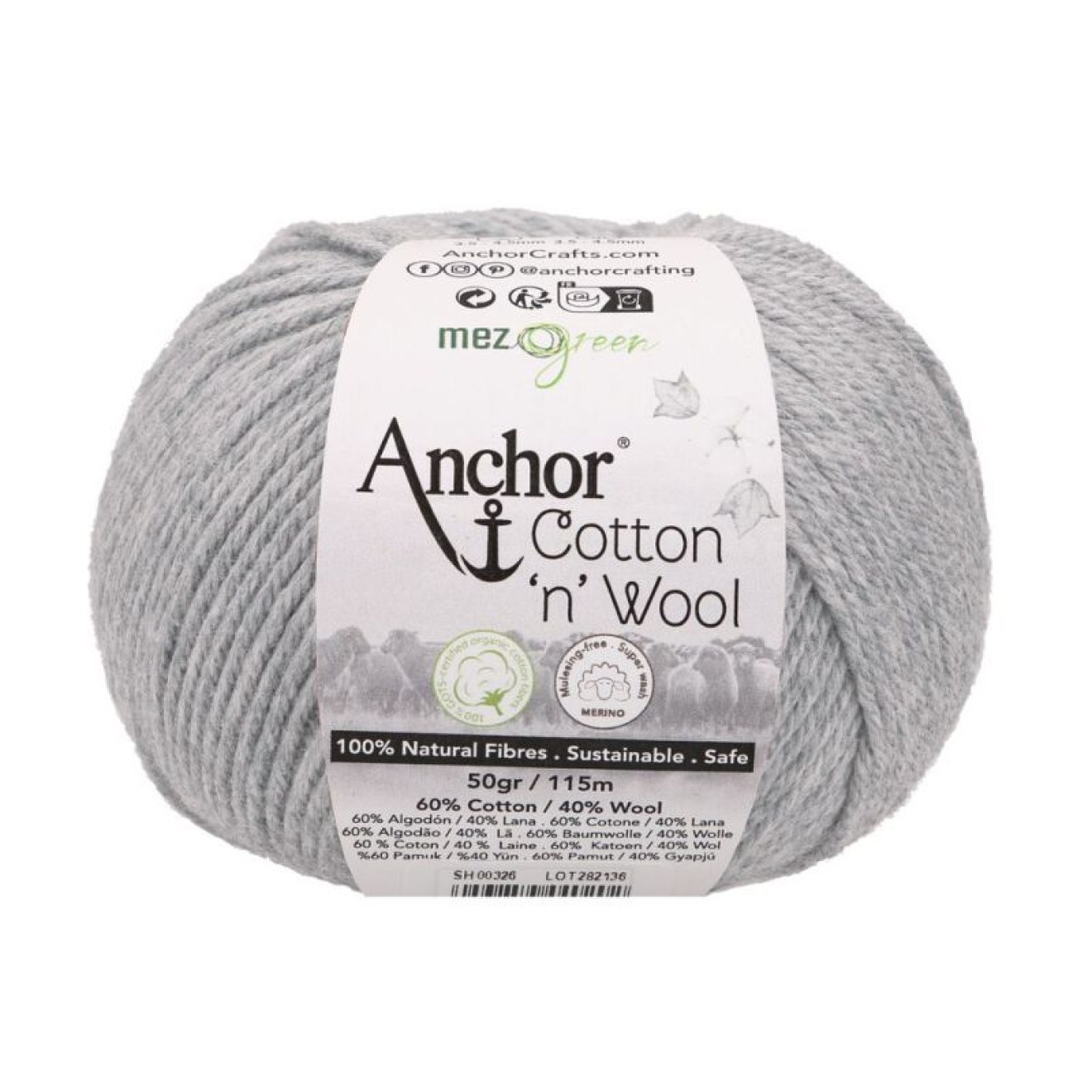 Mez Anchor Cotton Wool colour 00398 moonstone grey
