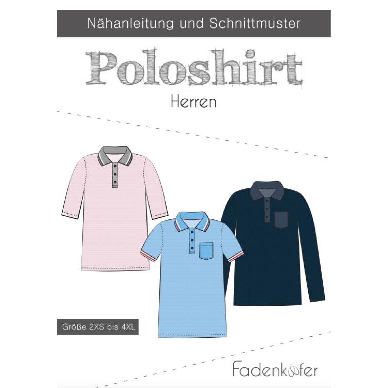 fadenkäfer Papierschnittmuster colour Poloshirt Herren