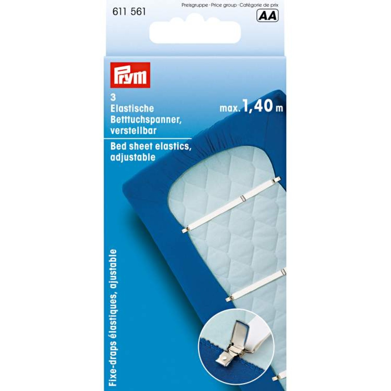 Prym 3 Bettuchspanner Elastic 18 mm / weiß