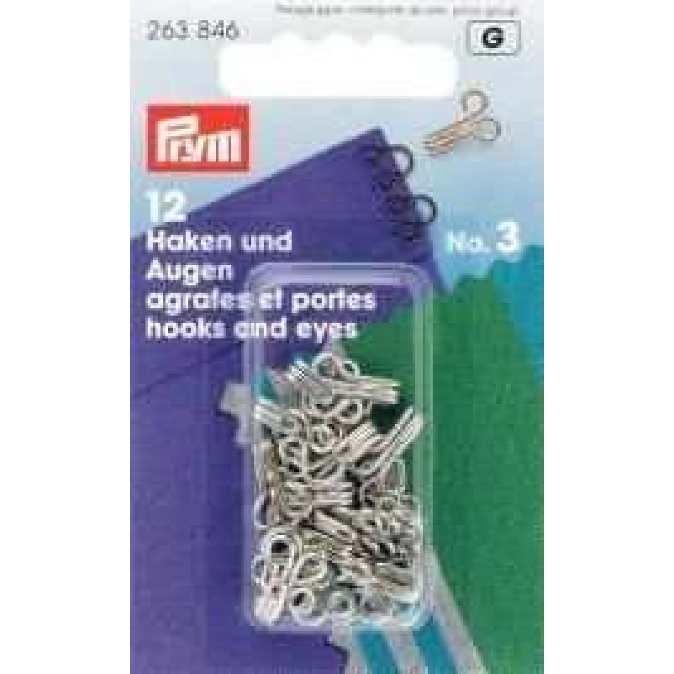 Prym Federhaken und Augen No. 3 / silberfarbig