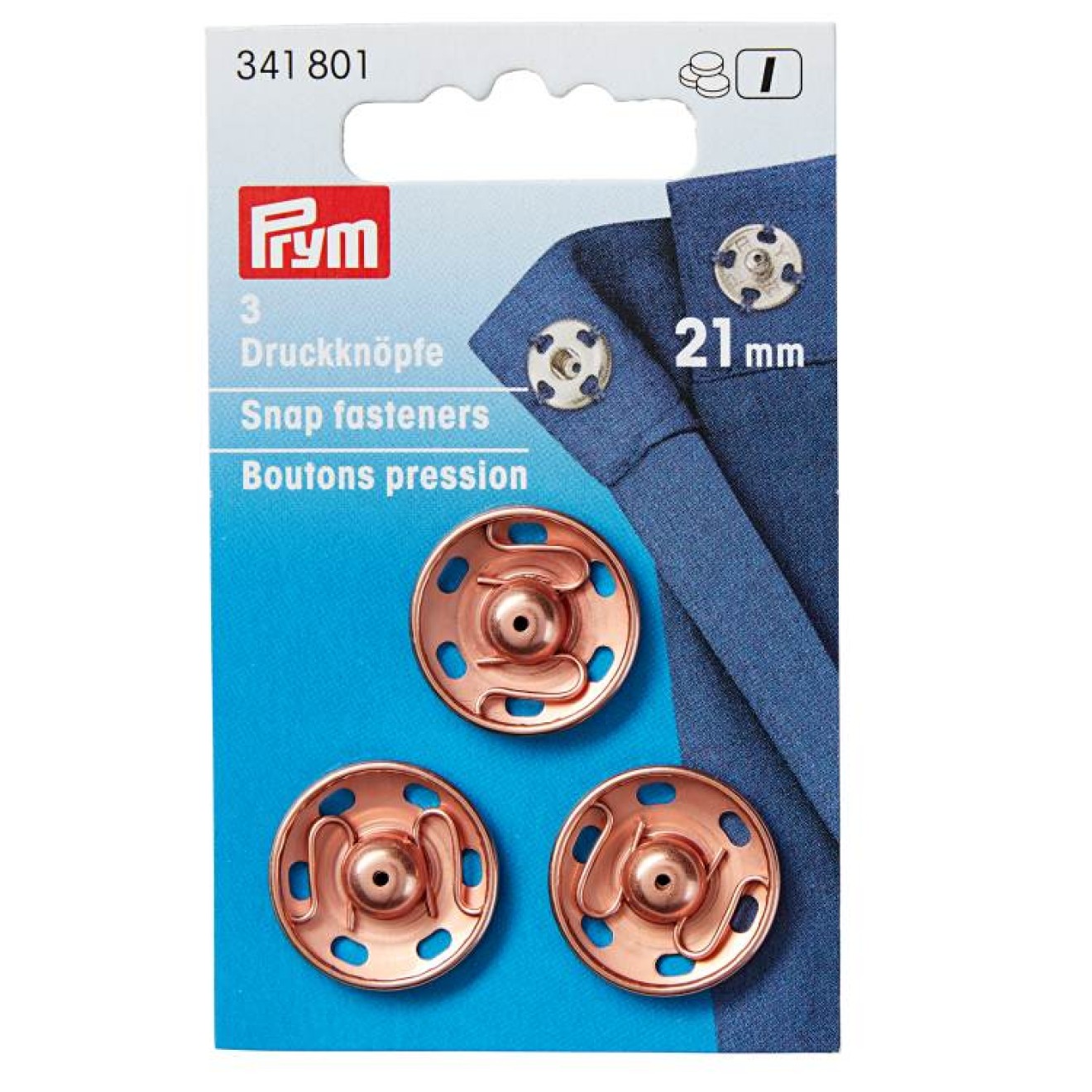 Prym annähbar Druckknöpfe 21 mm / roségold