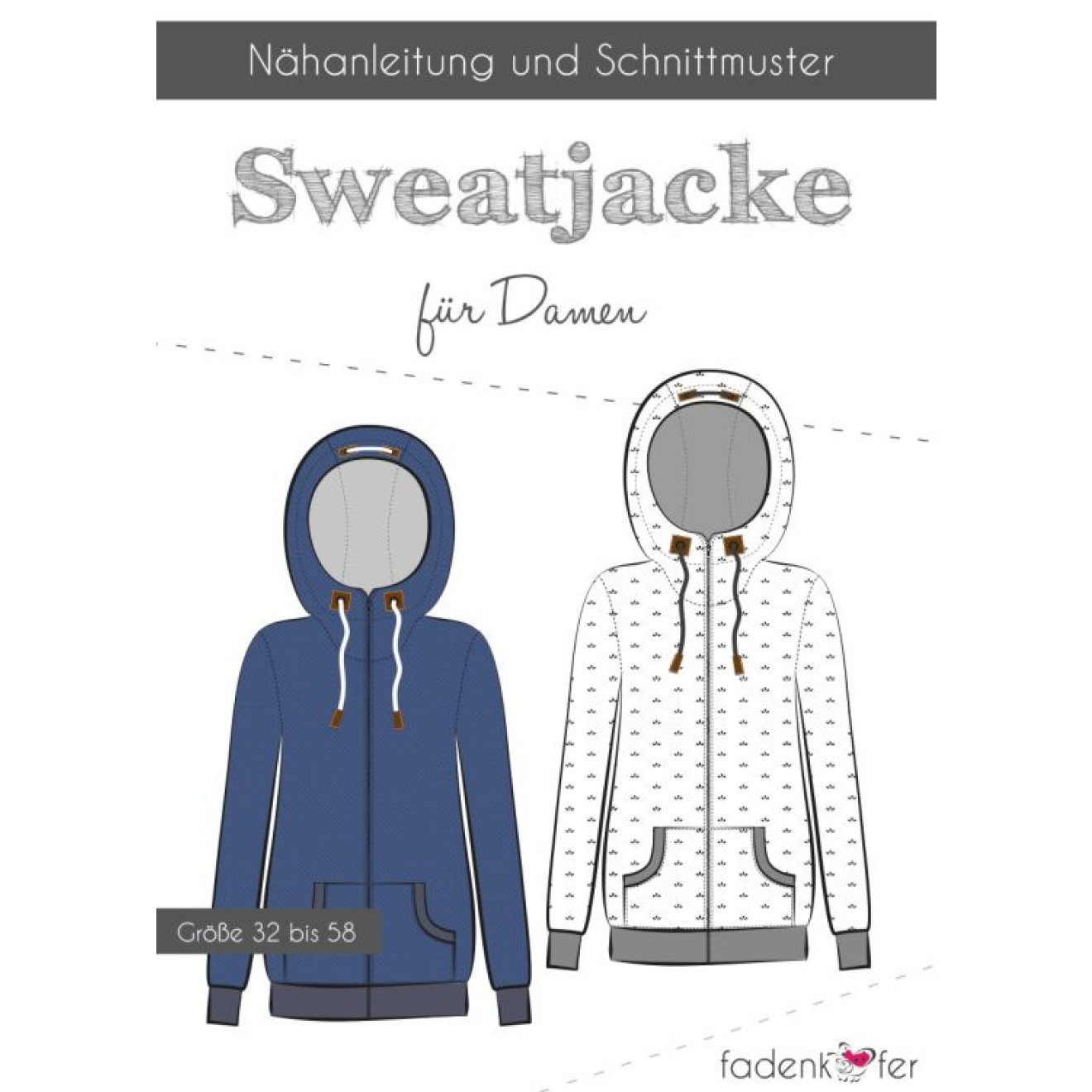 fadenkäfer Papierschnittmuster colour Sweatjacke Damen