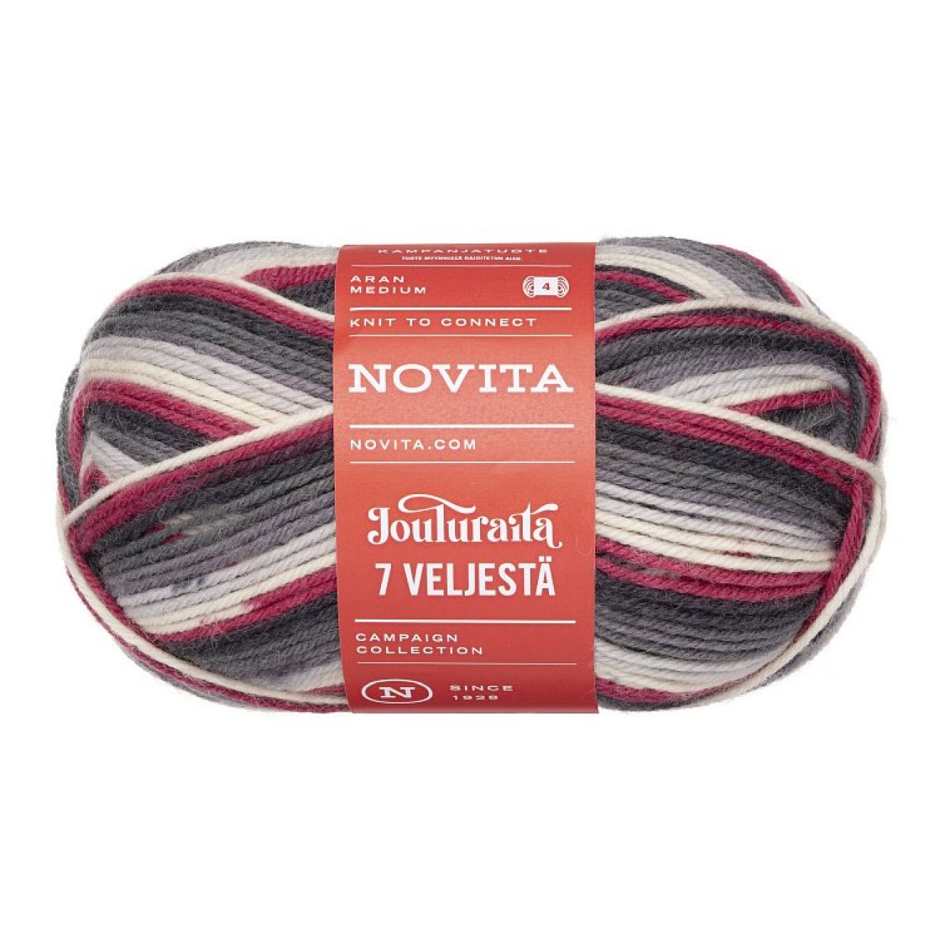 Novita 7 Veljestä Jouluraita colour 8611 redpolls