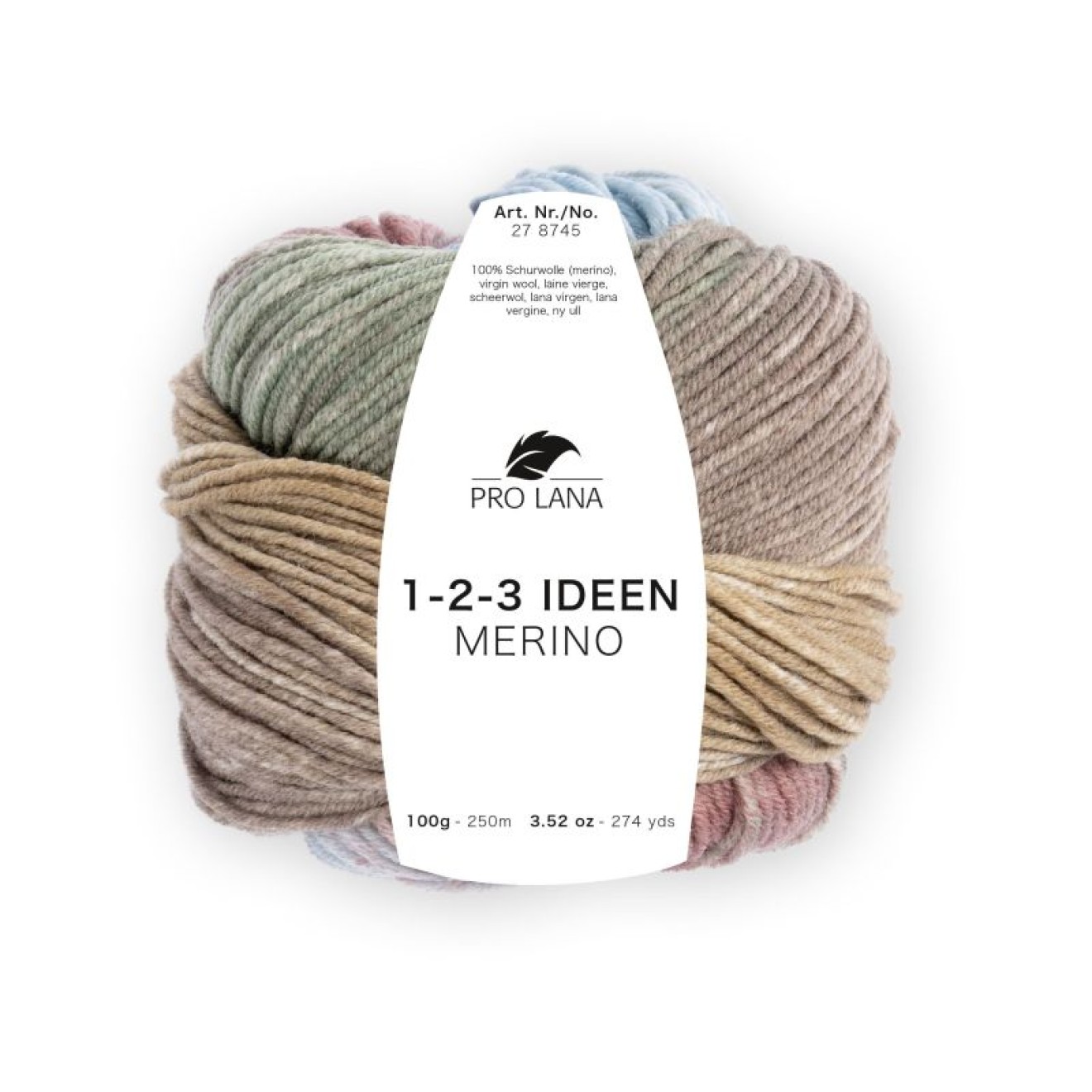 Pro Lana 1-2-3 Ideen Merino colour 02 light blue/brown/oliv