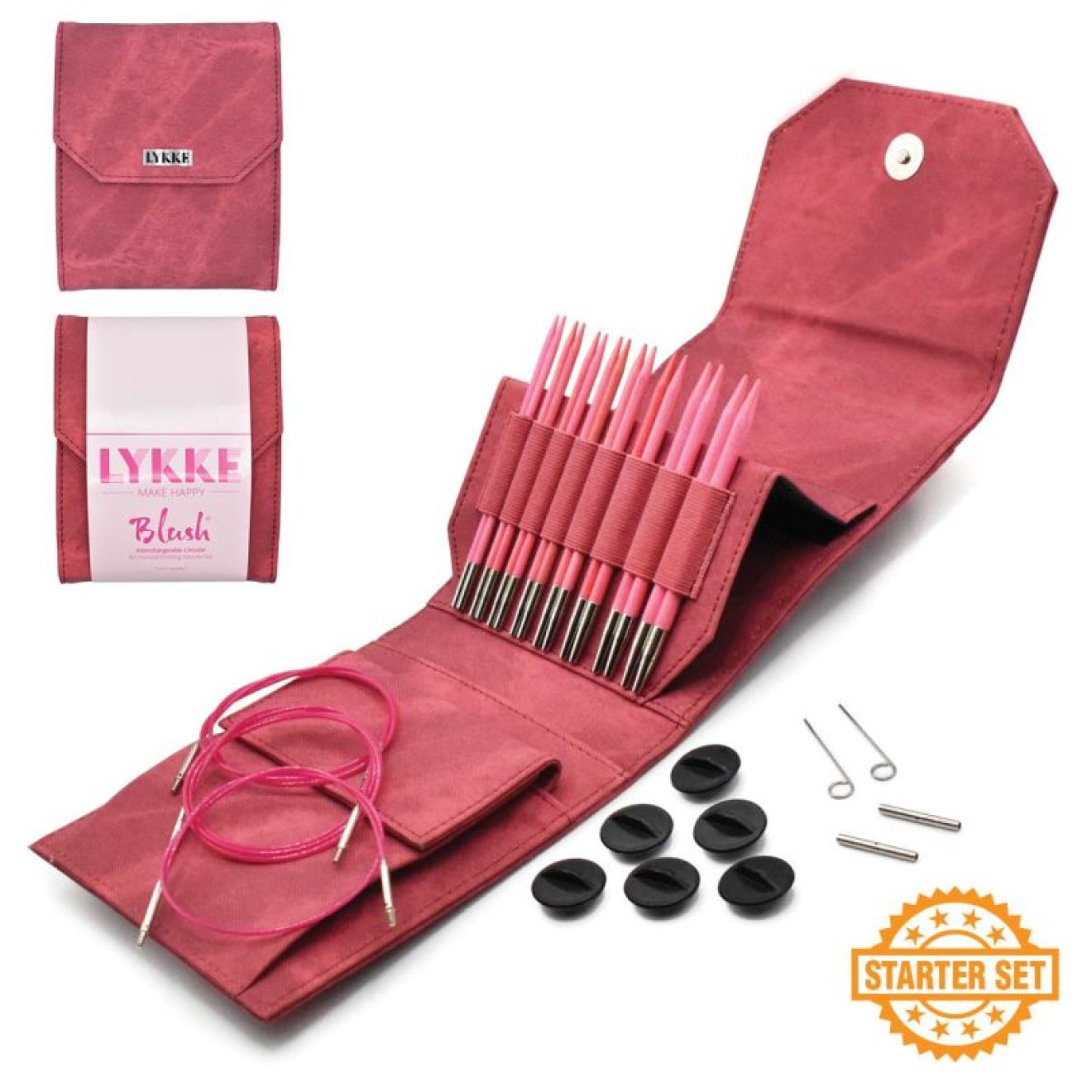 LYKKE Blush Crimson Denim Effect circular needle