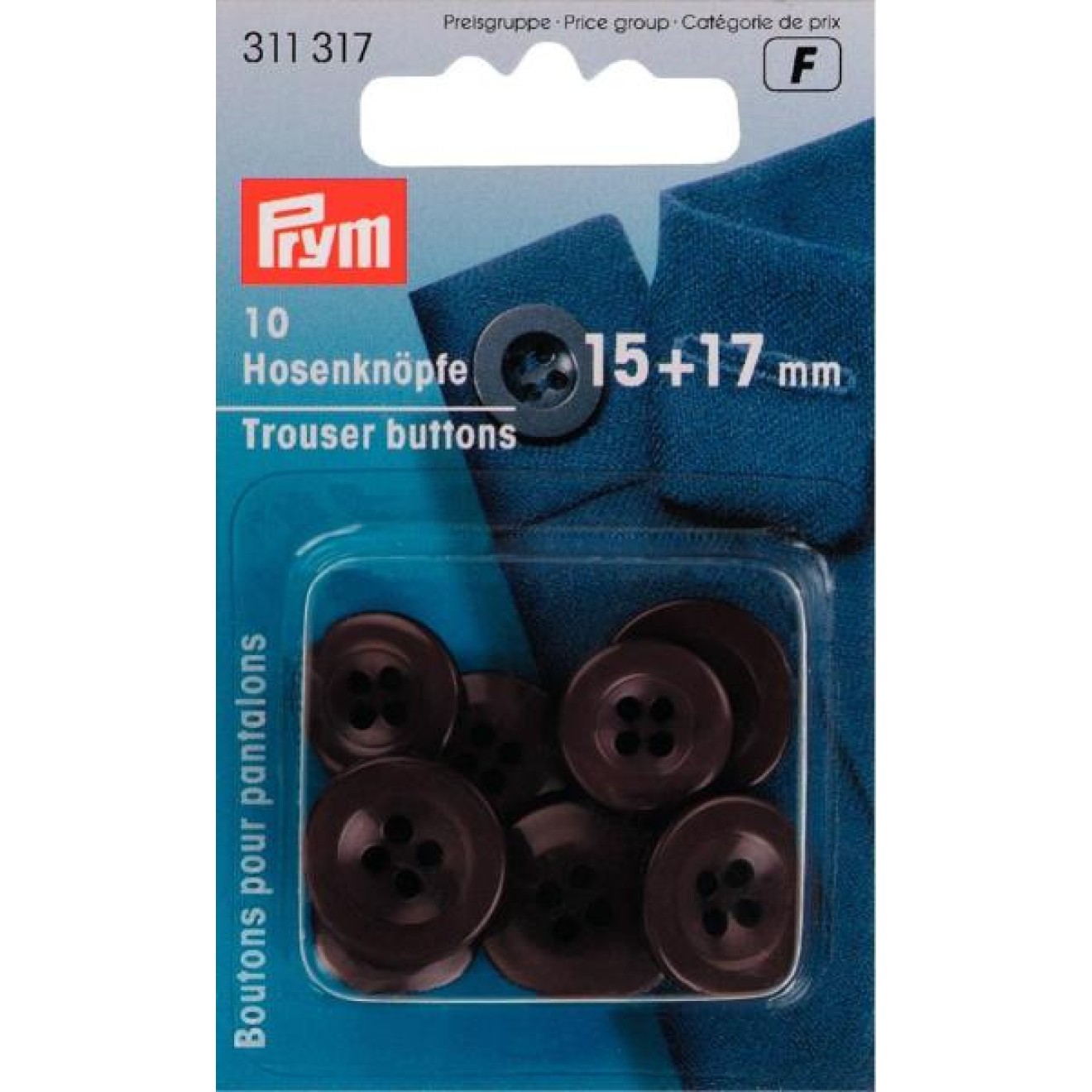15+17 mm / dark brown