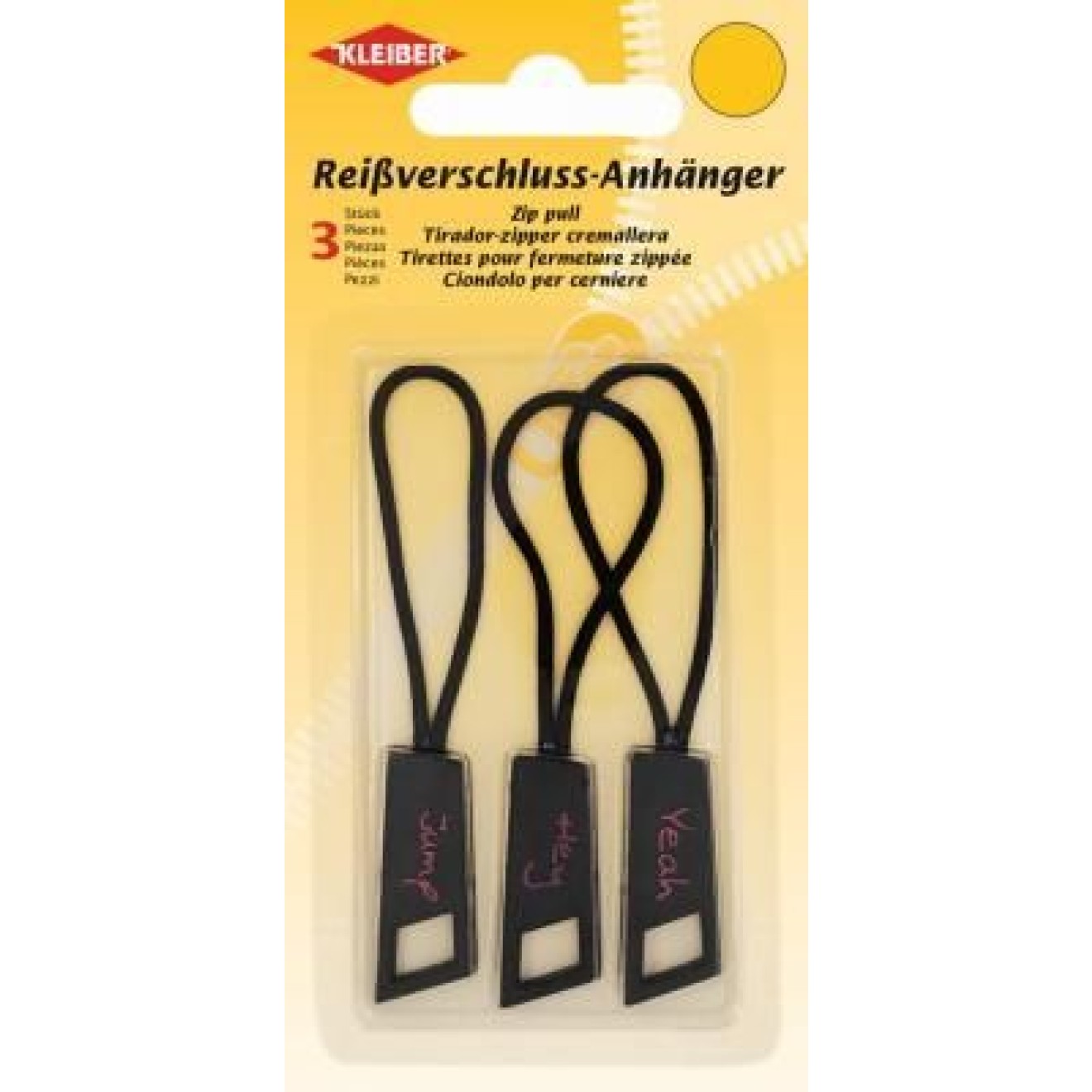 Reißverschlussanhänger Set 5 assorted 3 piece / assorted