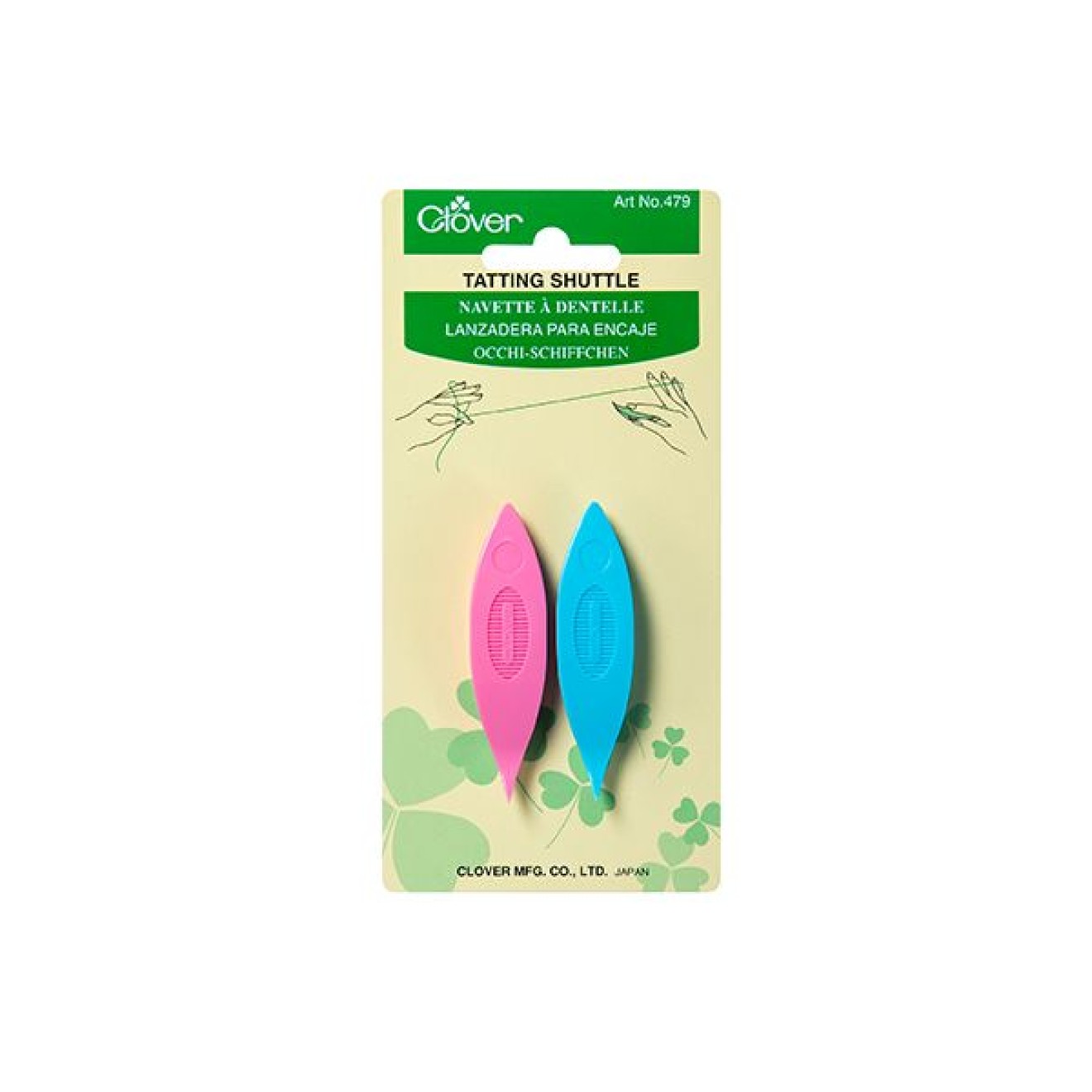 Clover Schiffchen für Occhispitze pink, blau, grün, gelb,orange