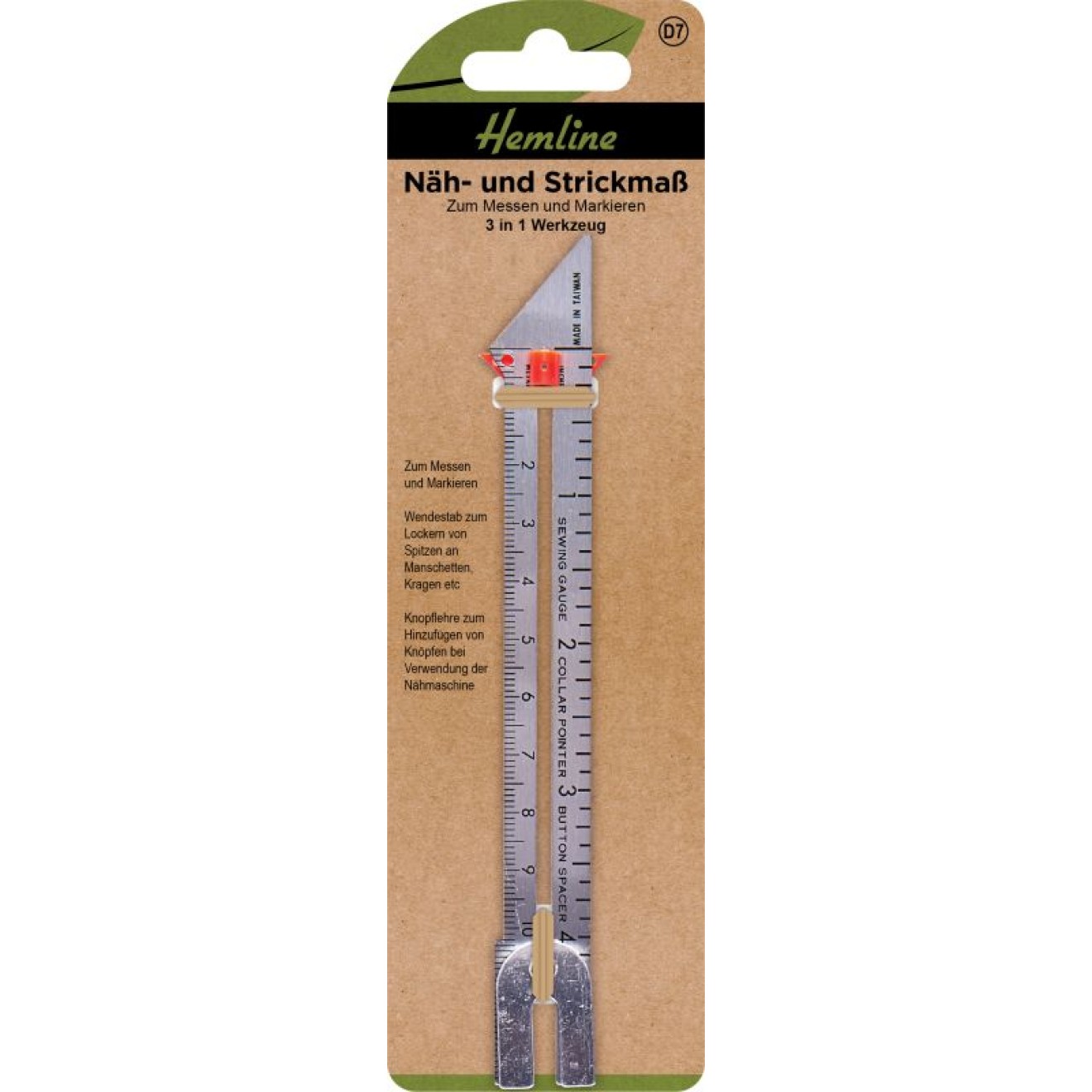 Hemline sewing and knitting gauge