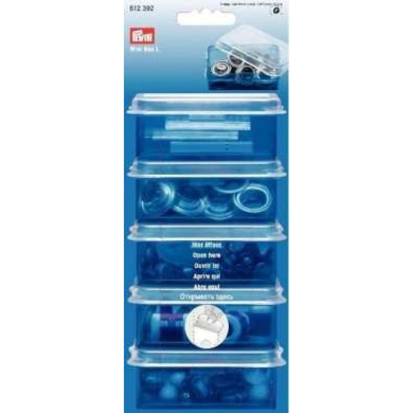 Prym Mini Box ca. 88x59x35 mm / blau/transparent