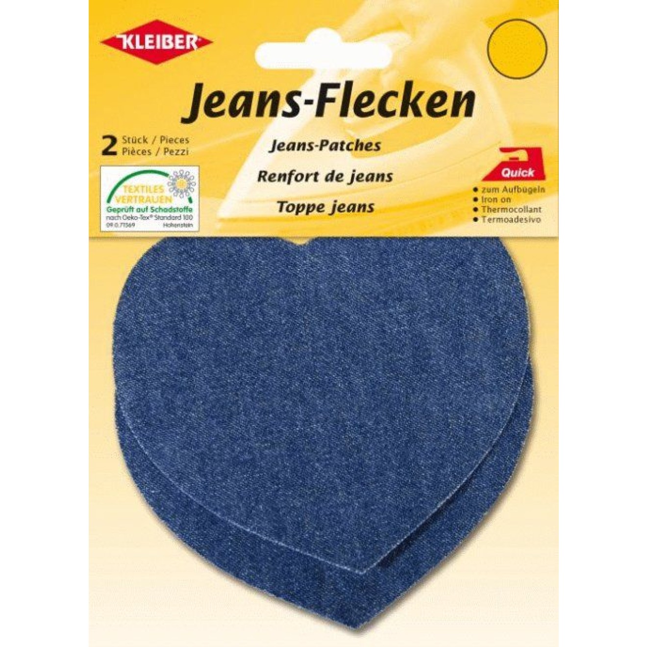 Kleiber Jeans-Flecken Herz ca. 8,5x10,5 cm / 23 mittelblau