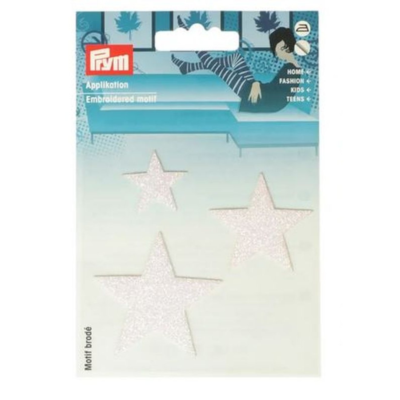 Prym Applikationen - Kids and Hits - aufbügelbar 25 mm x 25 mm; 40 mm x 40 mm; 50 mm x 50 mm / weiß glänzend